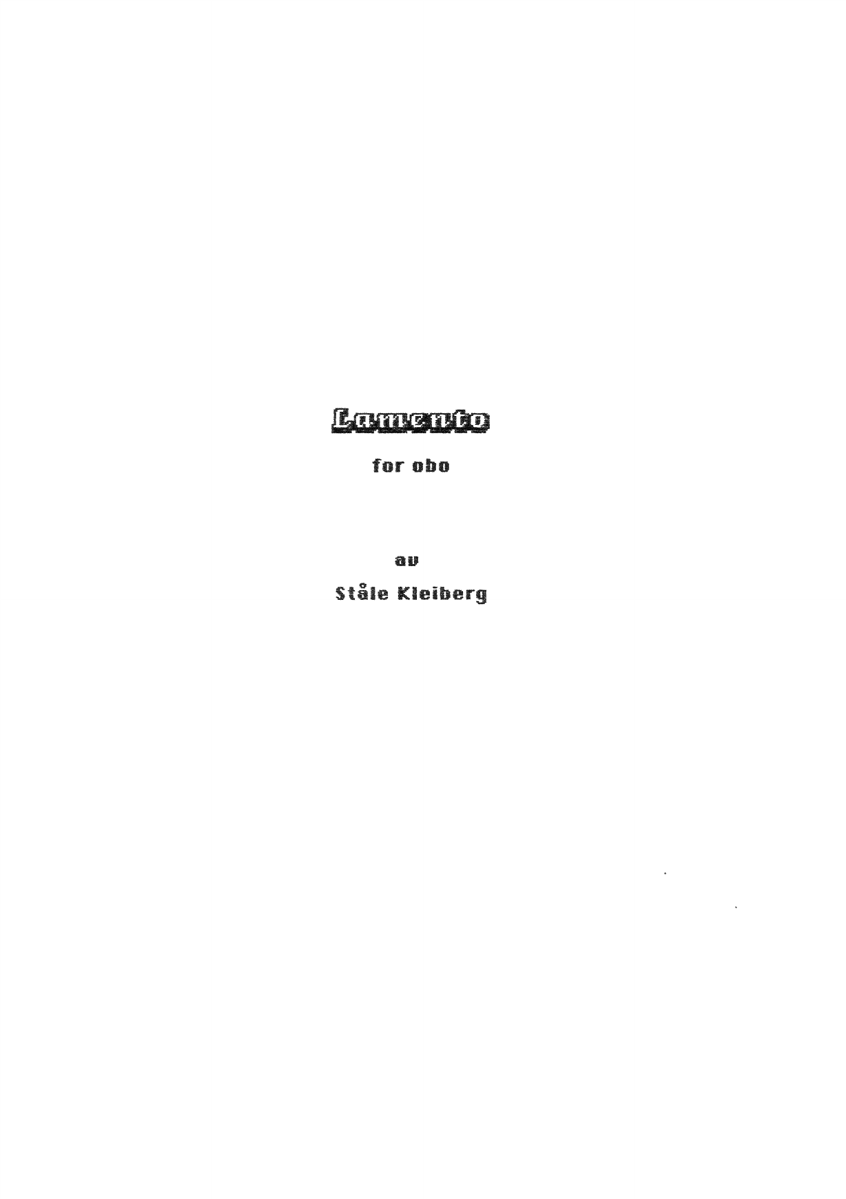Lamento for Oboe