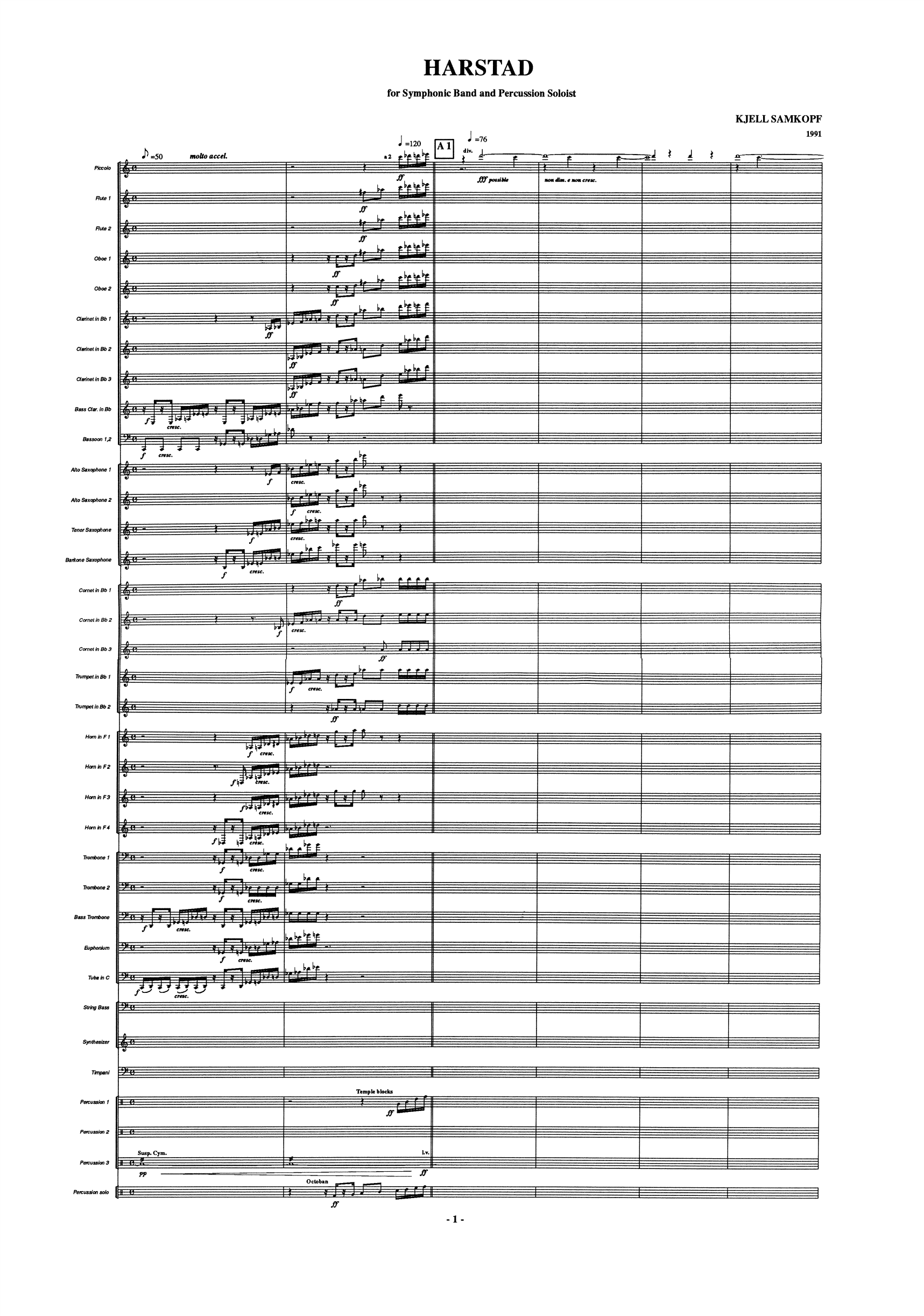 Harstad for Symphonic Band and Percussion Soloist - Bilde 5