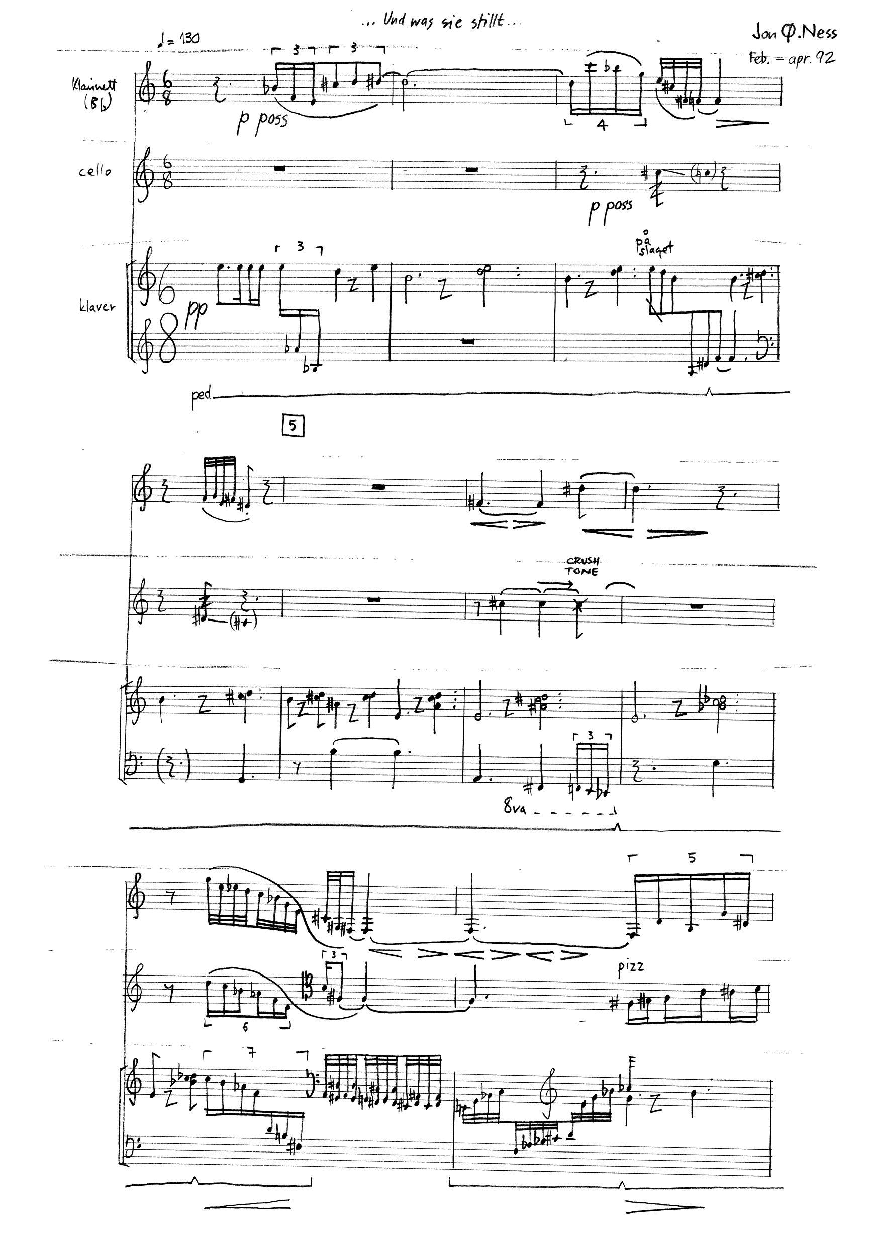 ...und was sie stillt... for klarinett, cello, klaver - Bilde 3