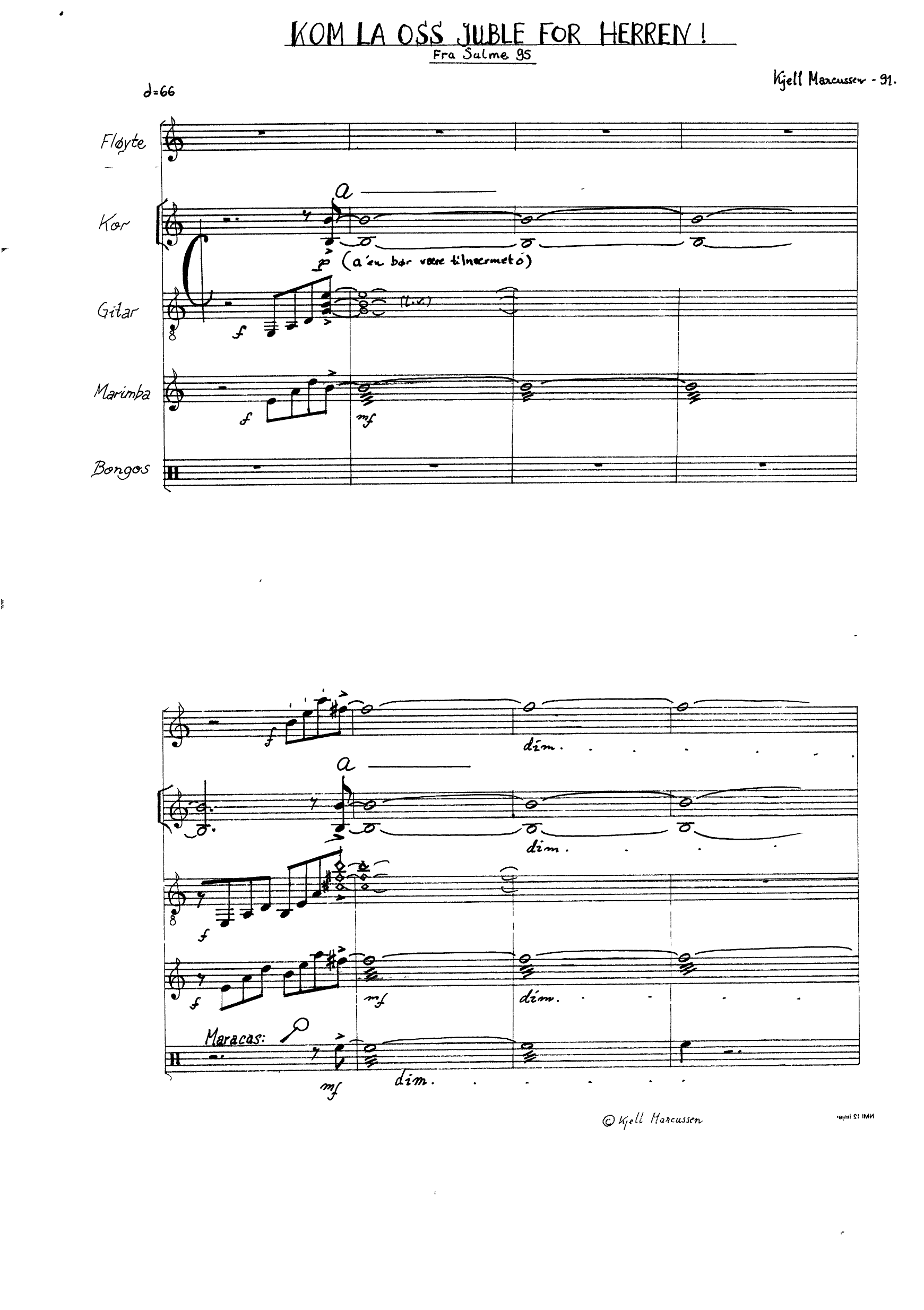 Kom la oss juble for Herren! - For fløyte, barnekor, gitar og to slagverkere - Image 3