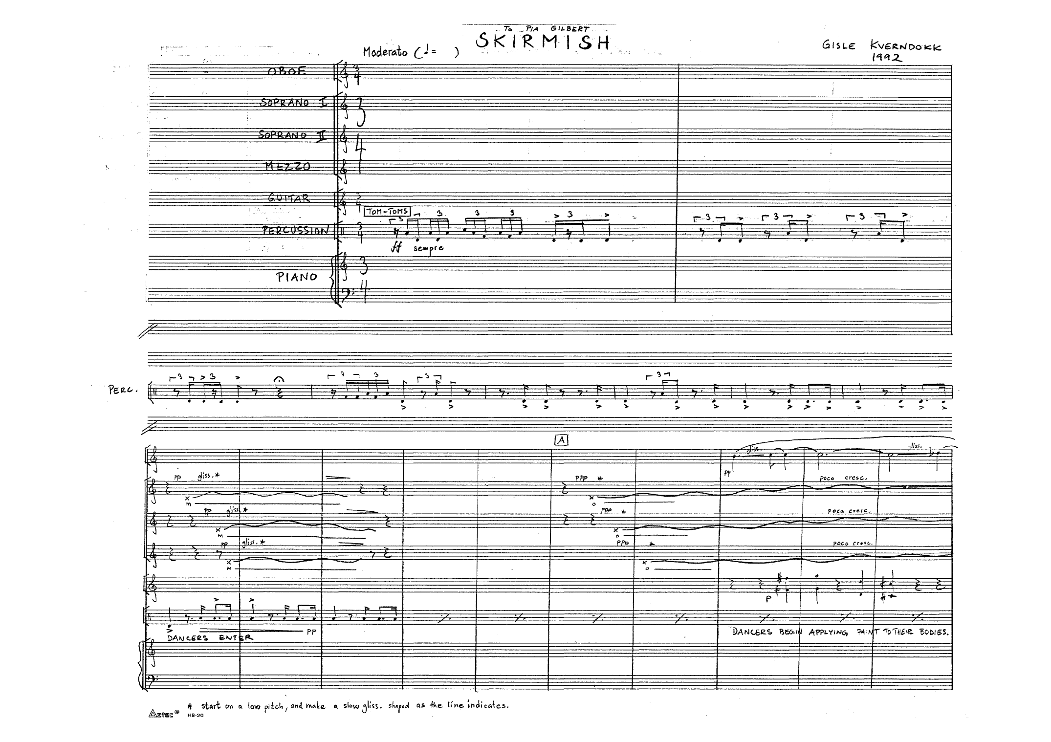 Skirmish for 3 Treble Voices, Oboe, Guitar, Percussion and Piano - Image 3