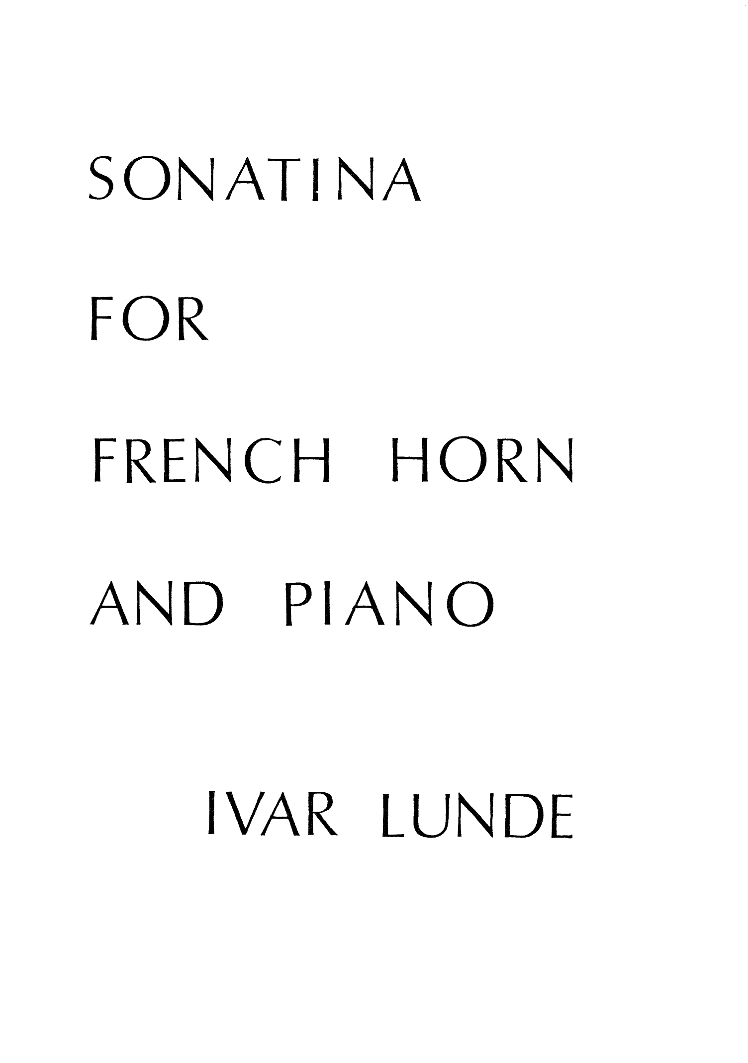 Sonatina for French Horn and Piano, op. 31
