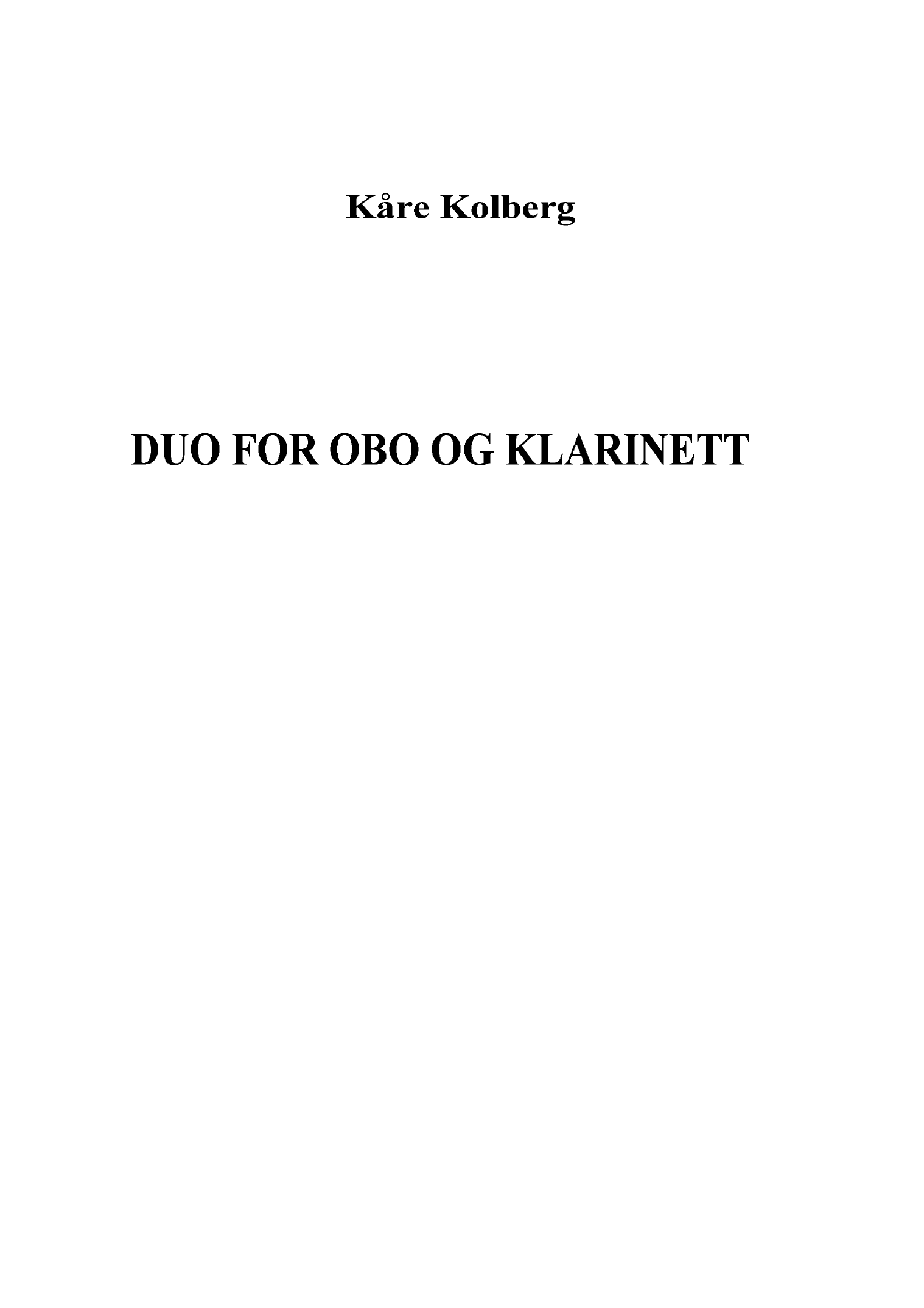 Duo for Oboe and Clarinet