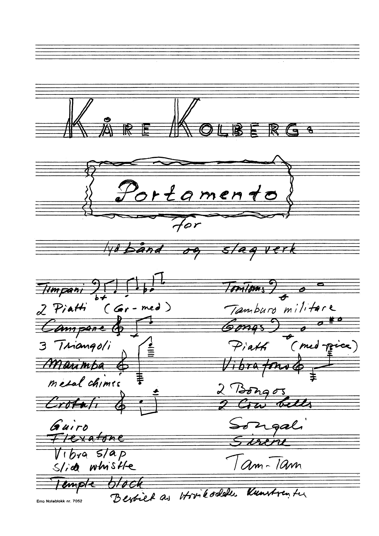 Portamento for lydbånd og slagverk