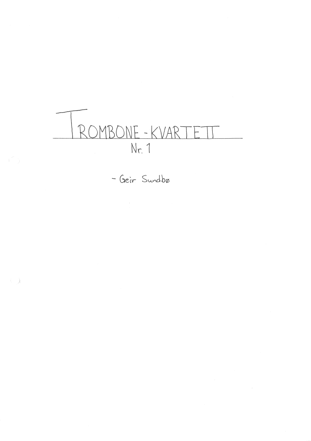 Trombone Quartet No. 1, Op. 1