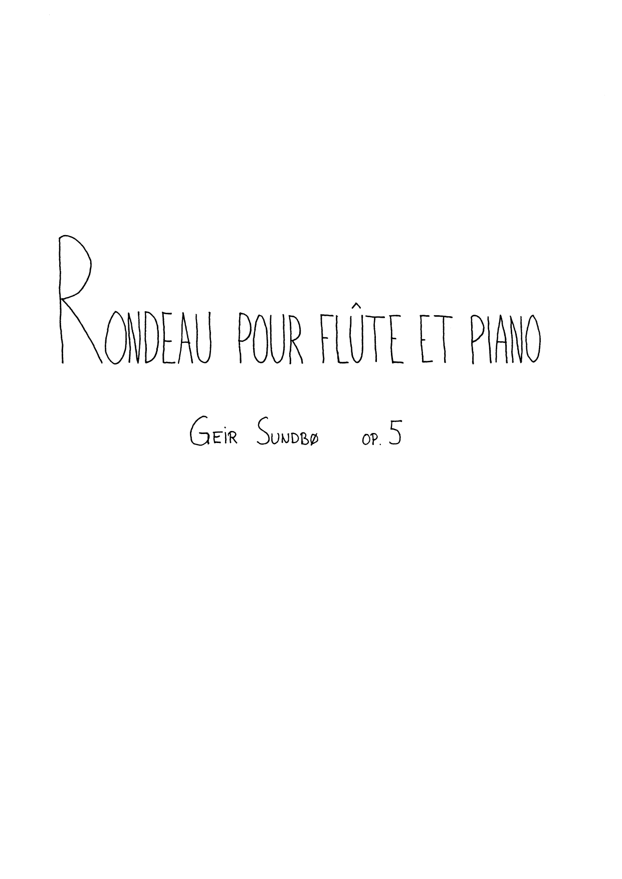 Rondeau pour flûte et piano, op. 5