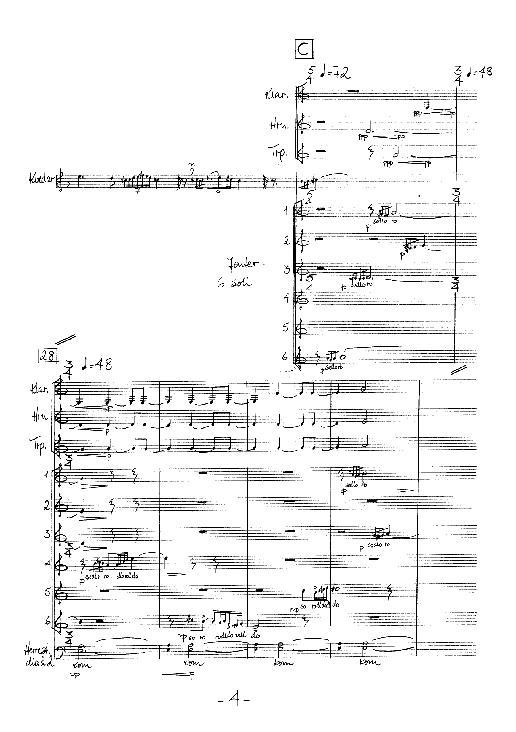 Gjenklang for klarinett, horn, trompet, kvedar, jentekor, 6 herrestemmer - Image 6
