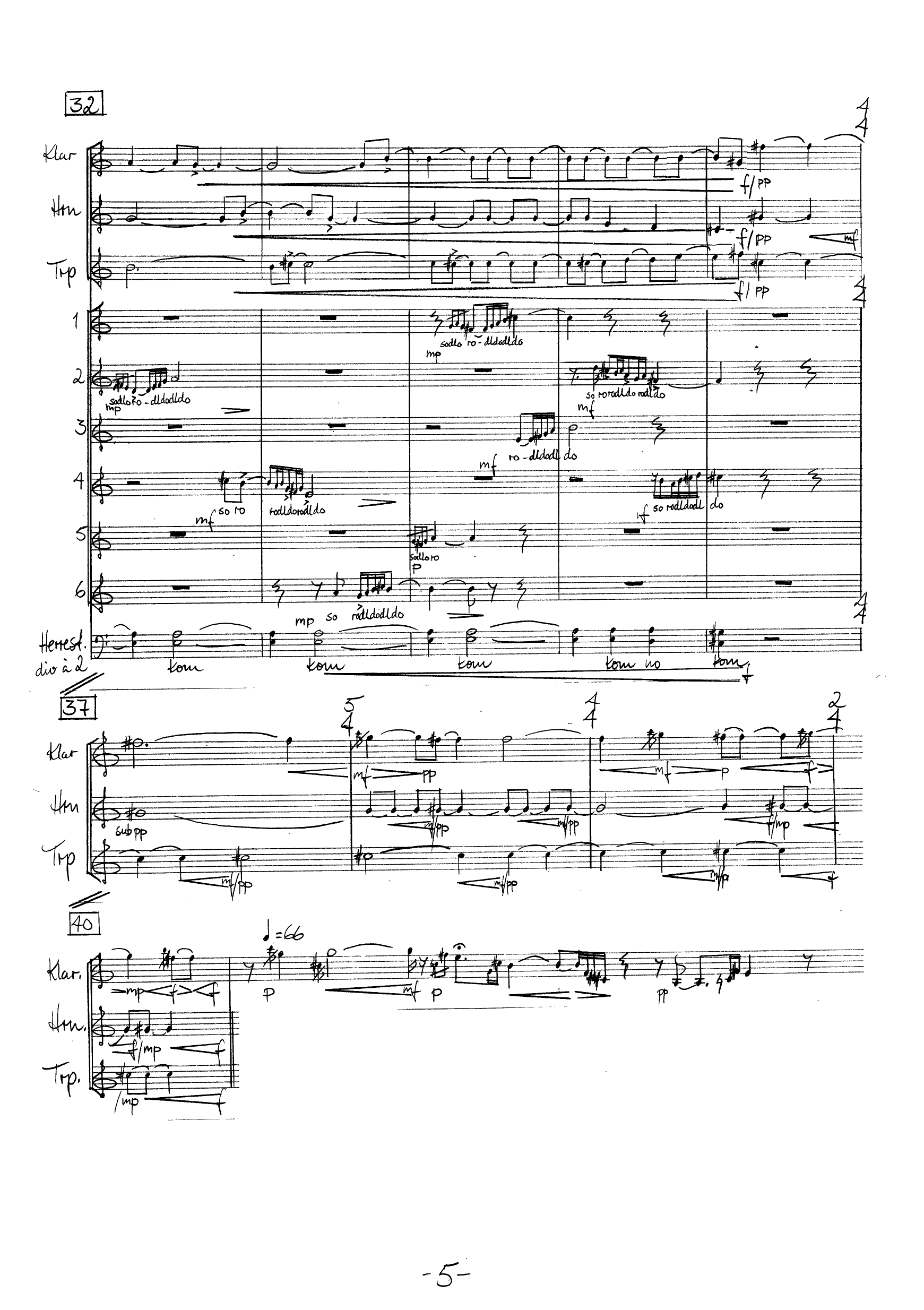 Gjenklang for klarinett, horn, trompet, kvedar, jentekor, 6 herrestemmer - Image 7