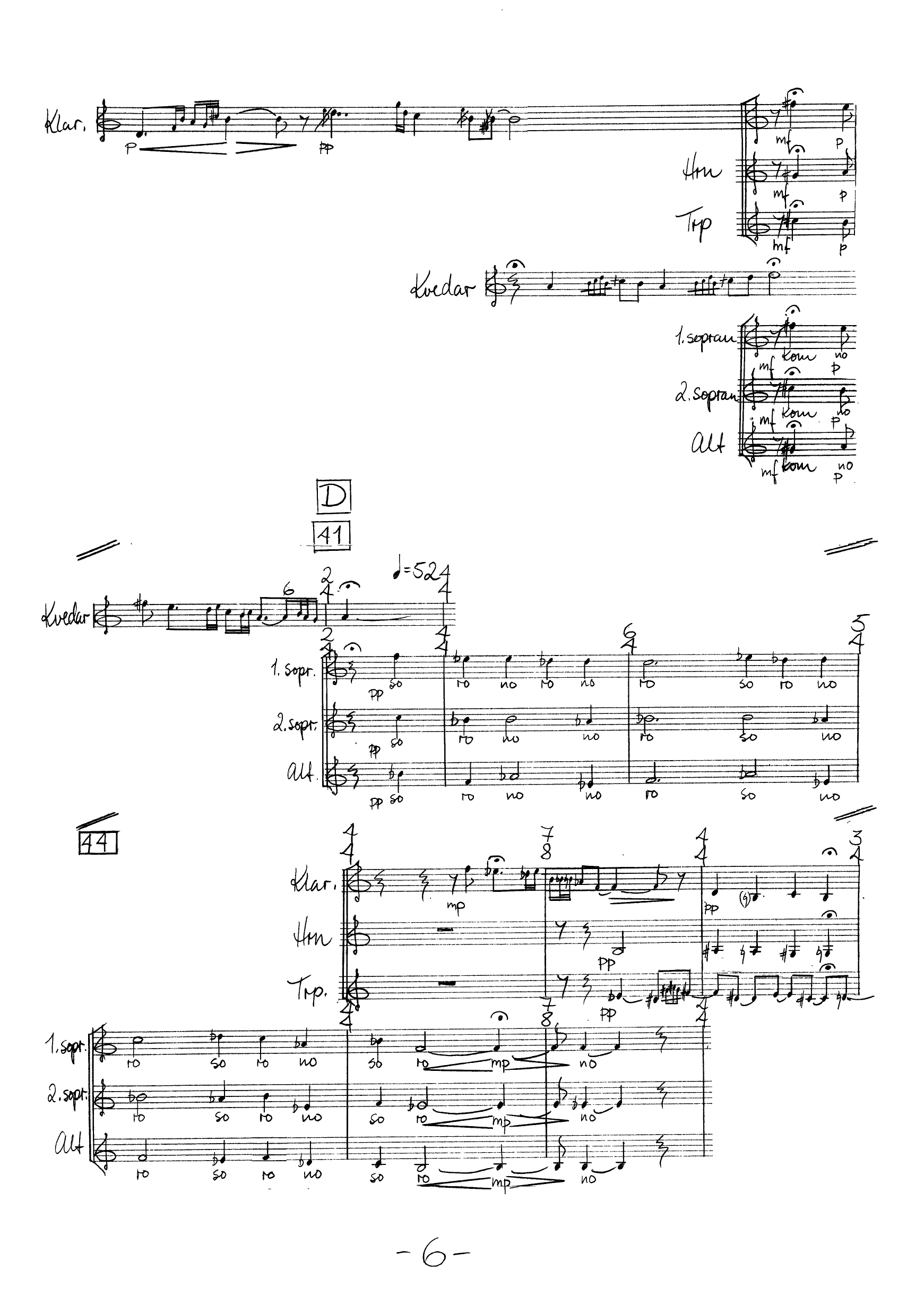 Gjenklang for klarinett, horn, trompet, kvedar, jentekor, 6 herrestemmer - Image 8
