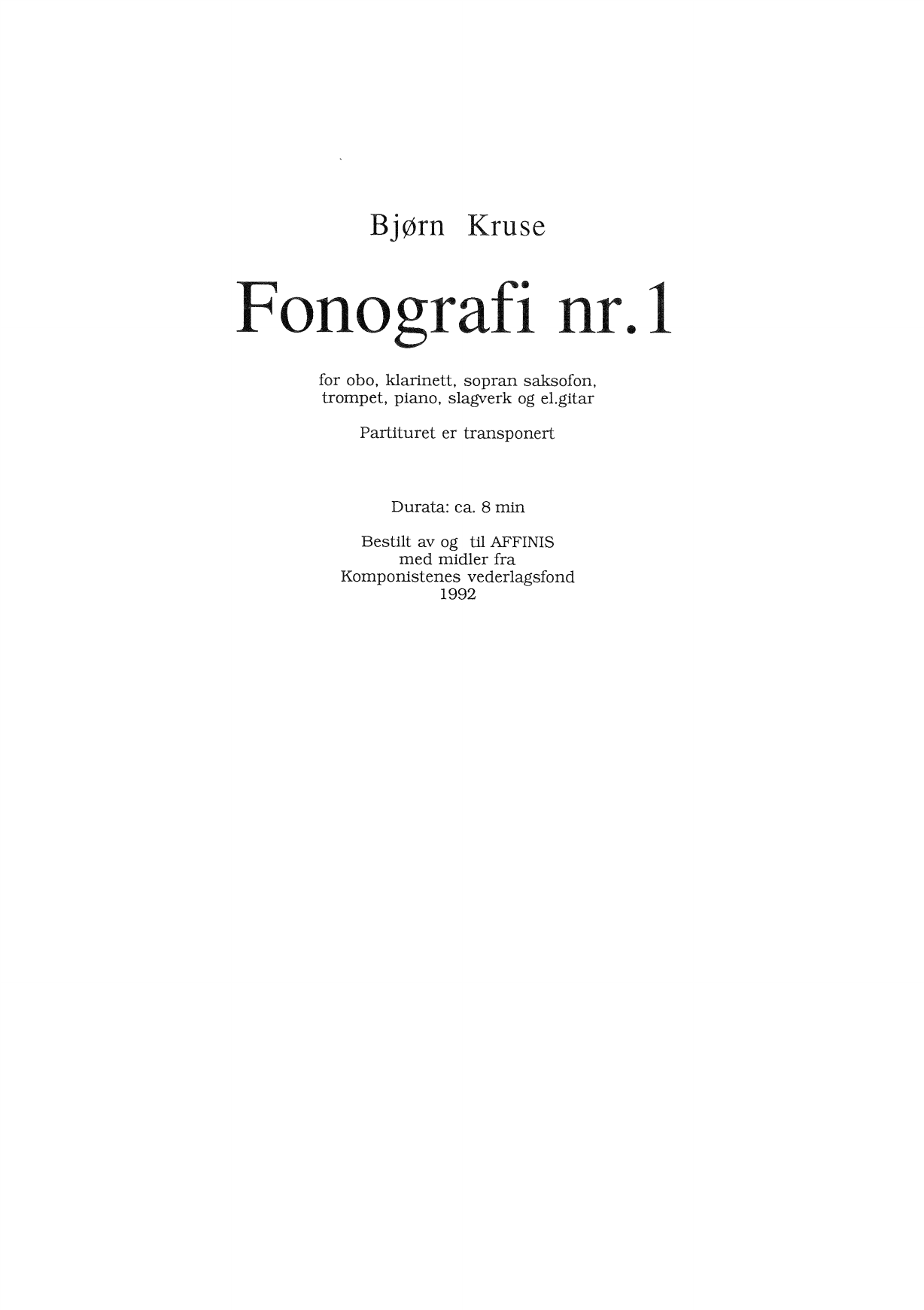 Fonografi nr. 1