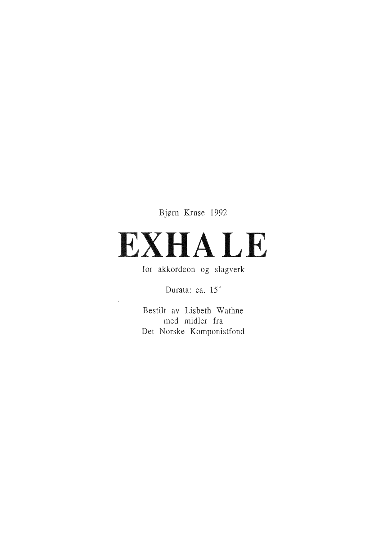 Exhale for Accordion and Percussion