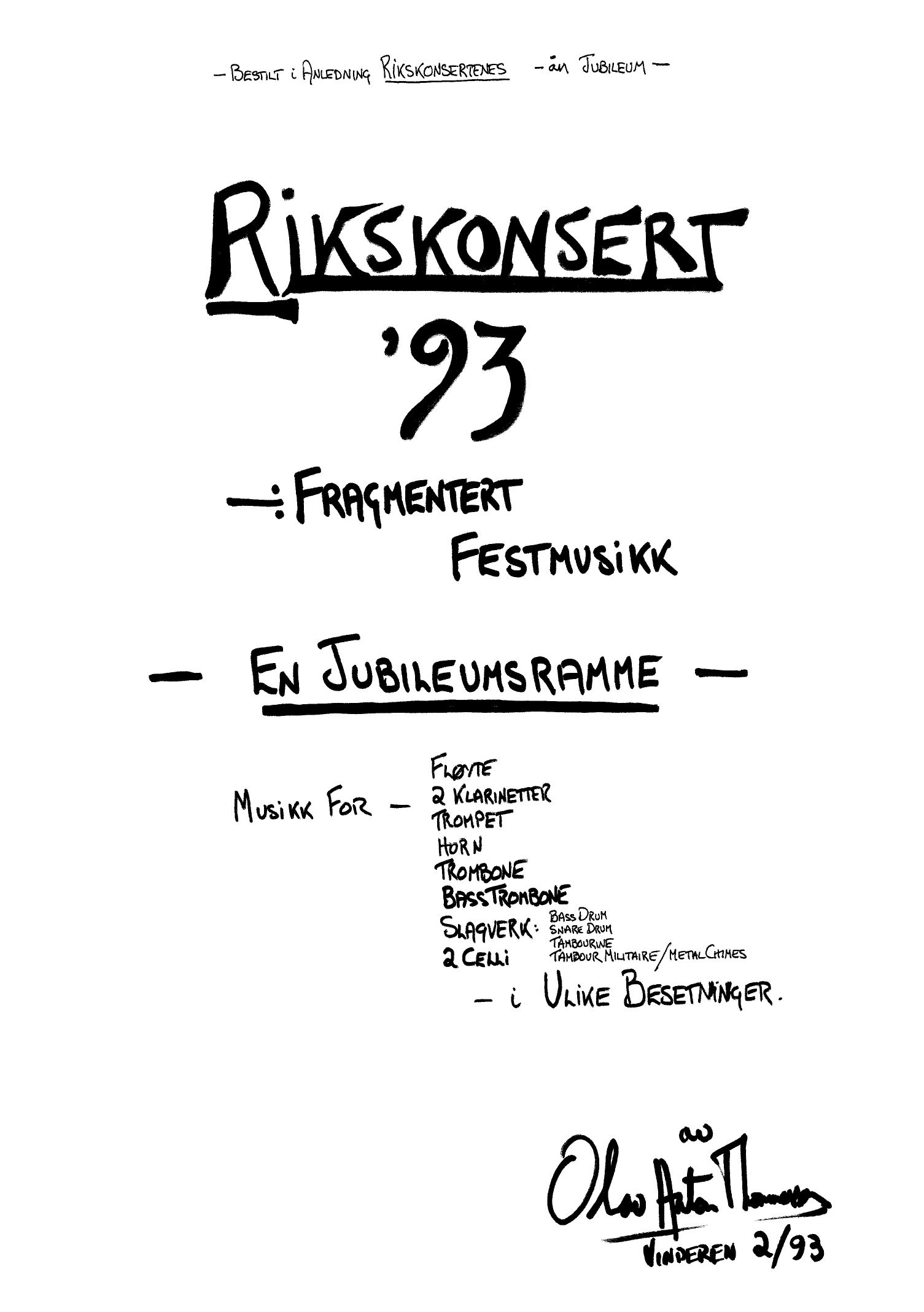 Rikskonsert '93 - Fragmentert festmusikk
