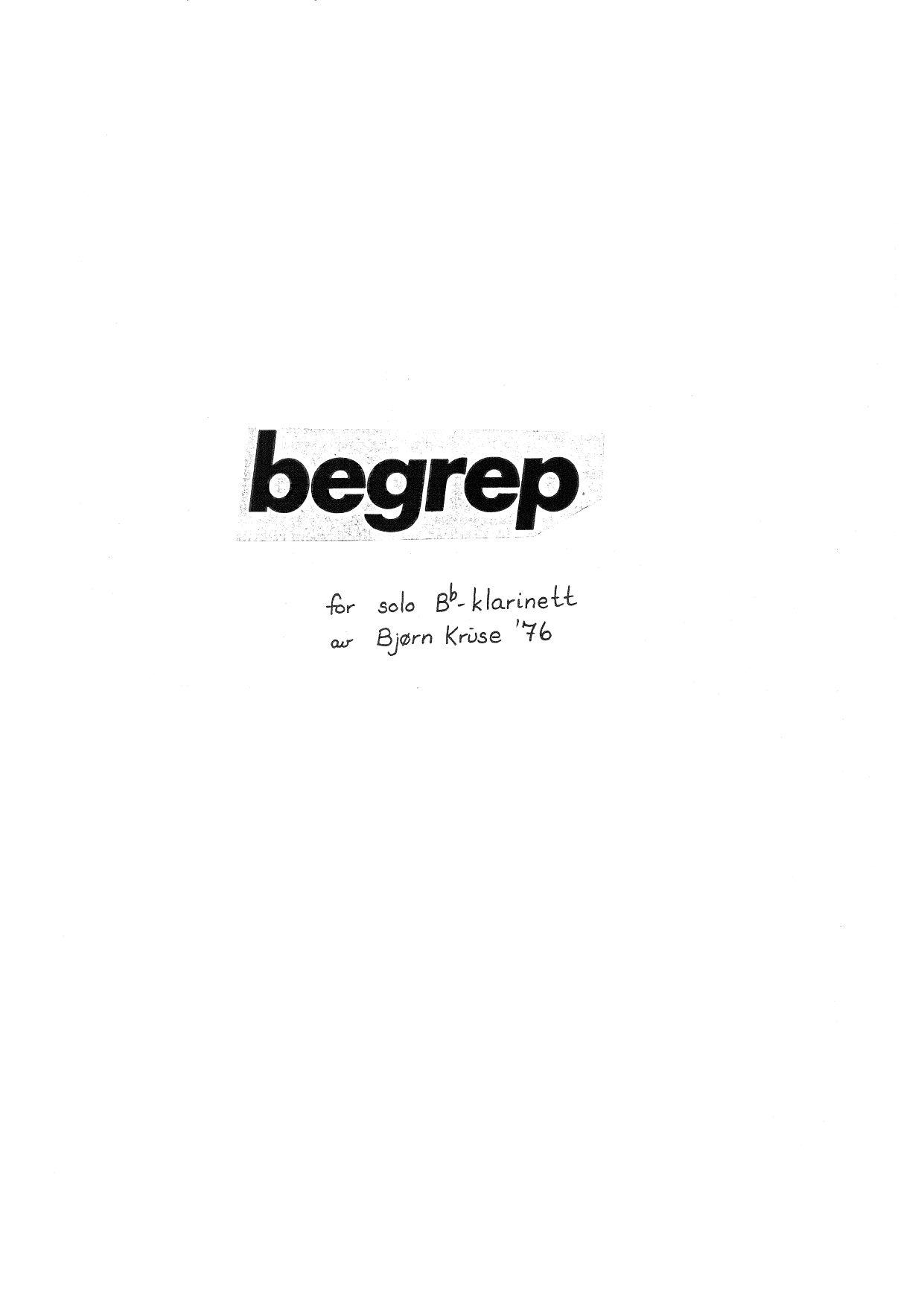 Begrep for solo Bb klarinett