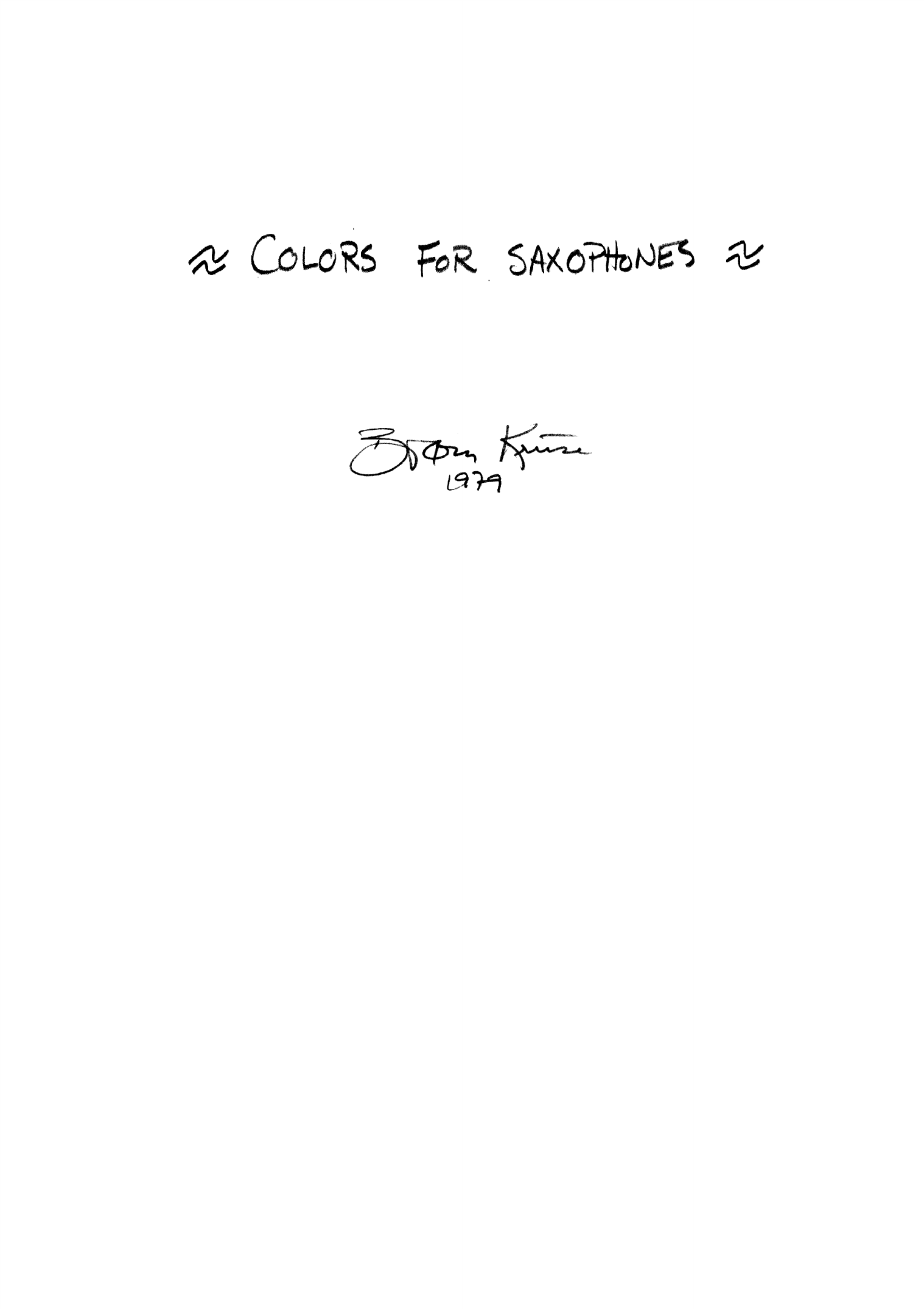 Colors for Saxophones
