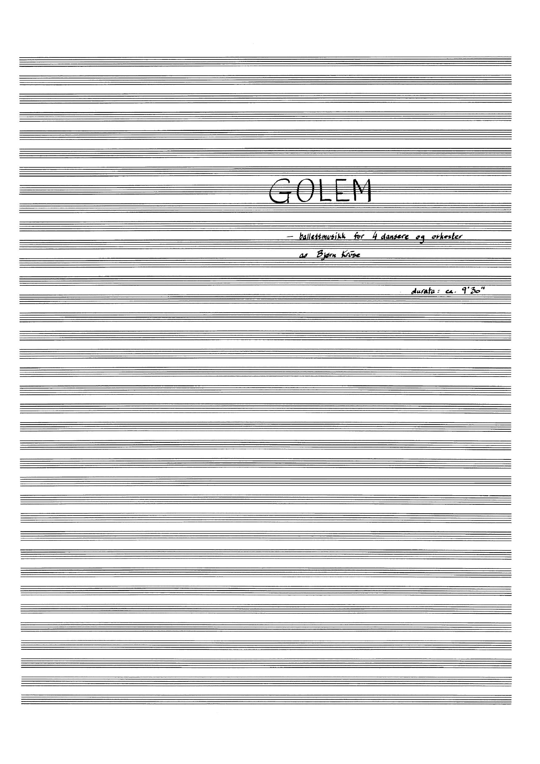 Golem - Ballettmusikk for 4 dansere og orkester