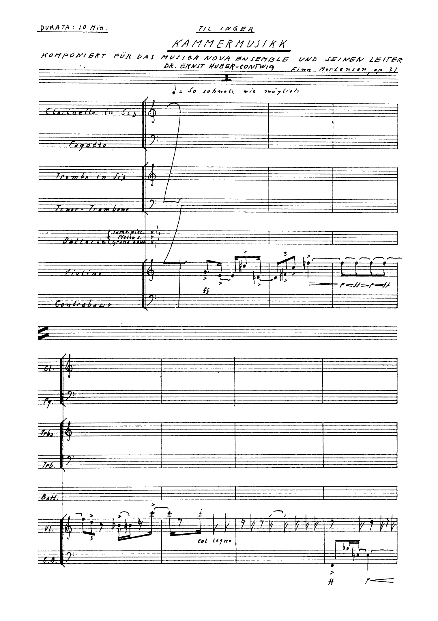 Chamber Music, Op. 31