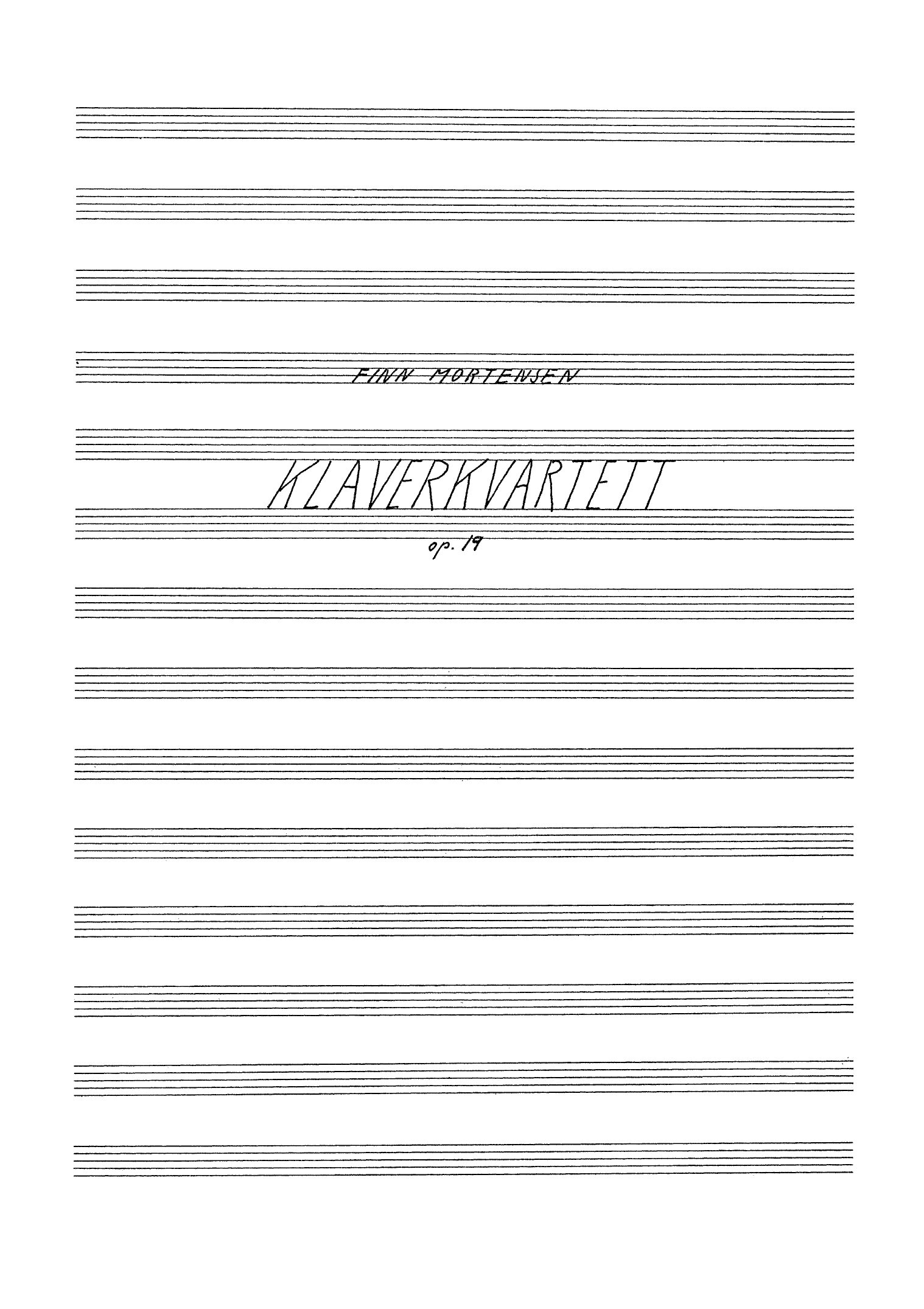 Quartet for Piano, Violin, Viola and Cello, Op. 19