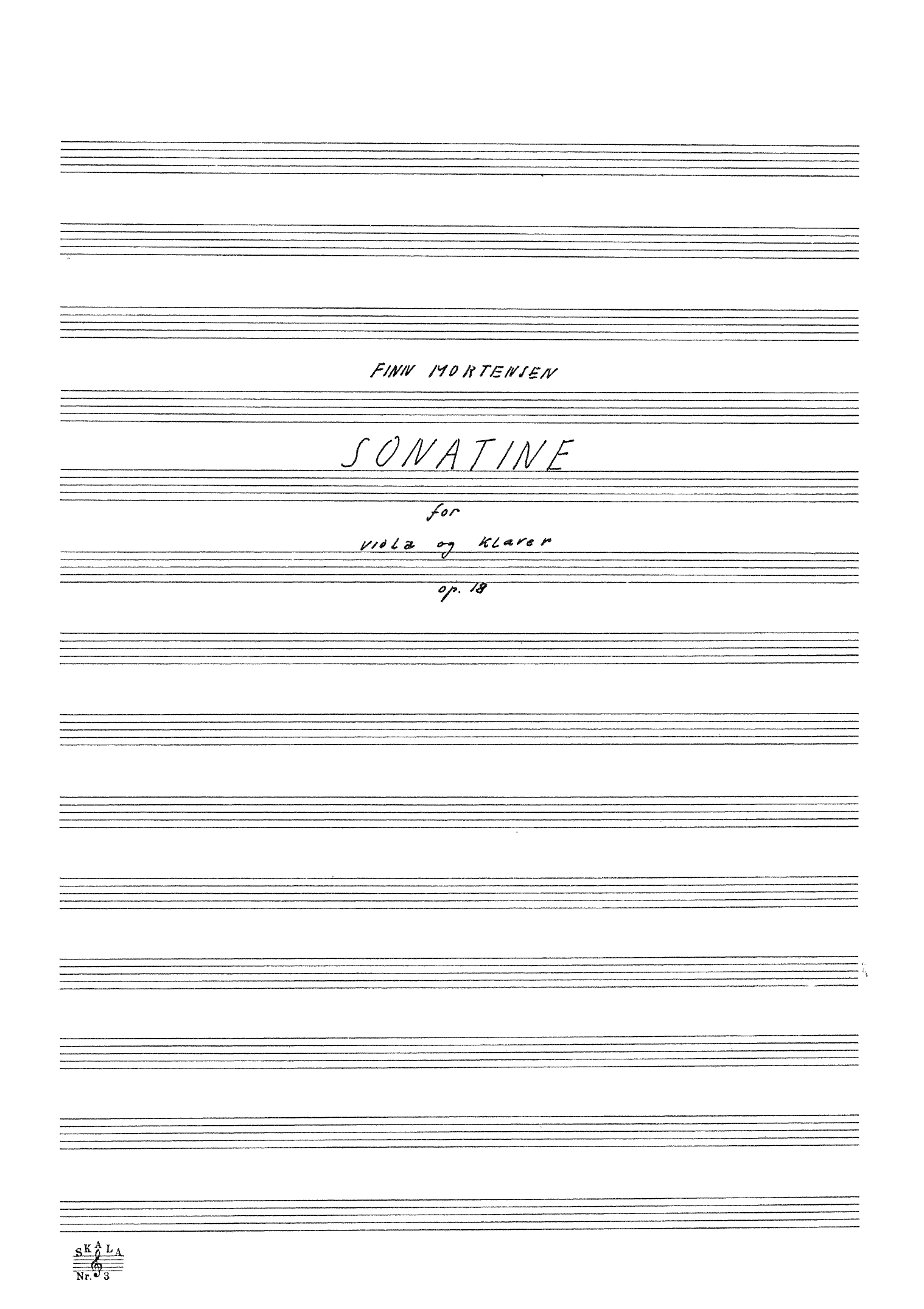 Sonatina for Viola and Piano