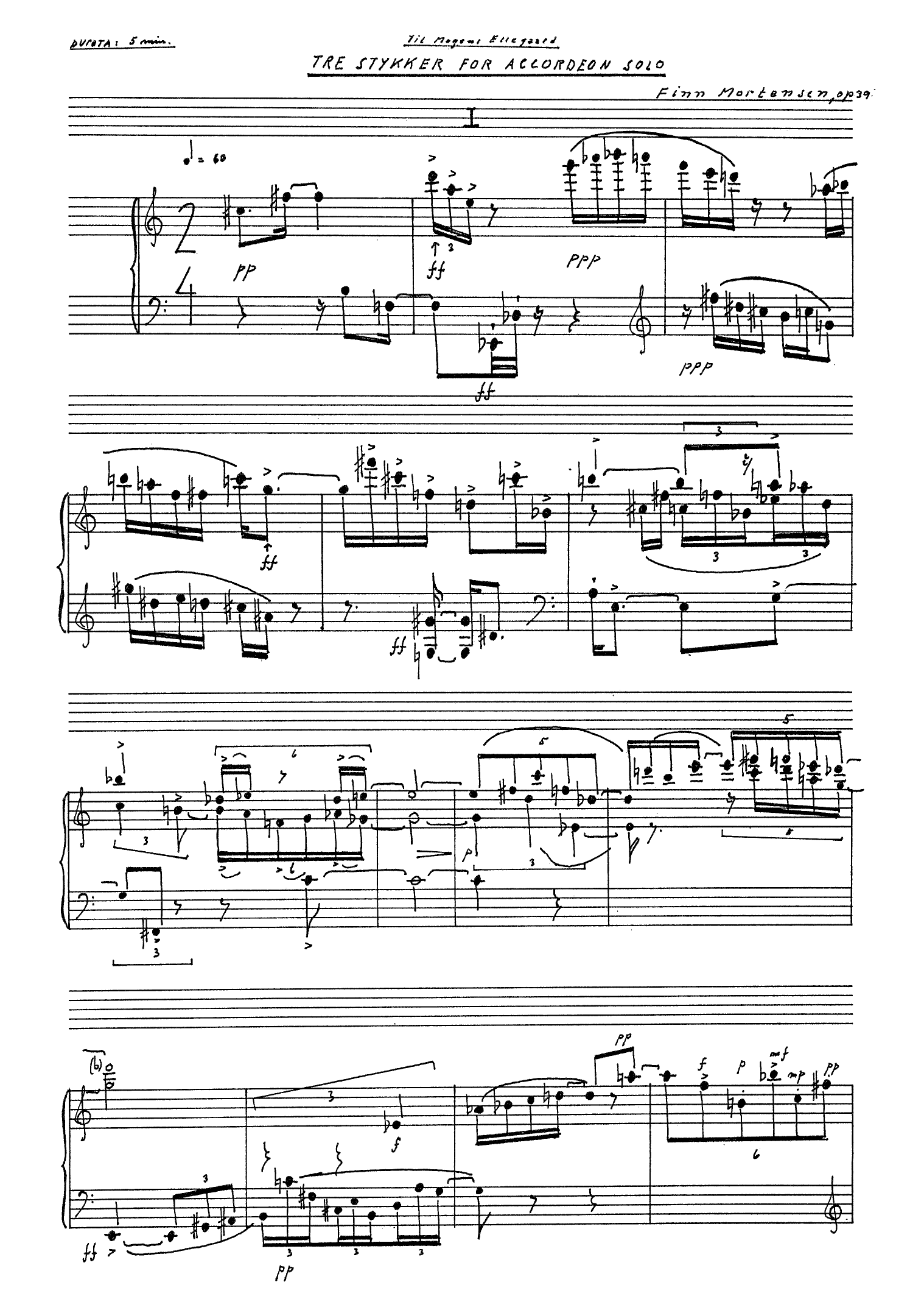 Tre stykker for accordeon solo, op. 39 - Bilde 3
