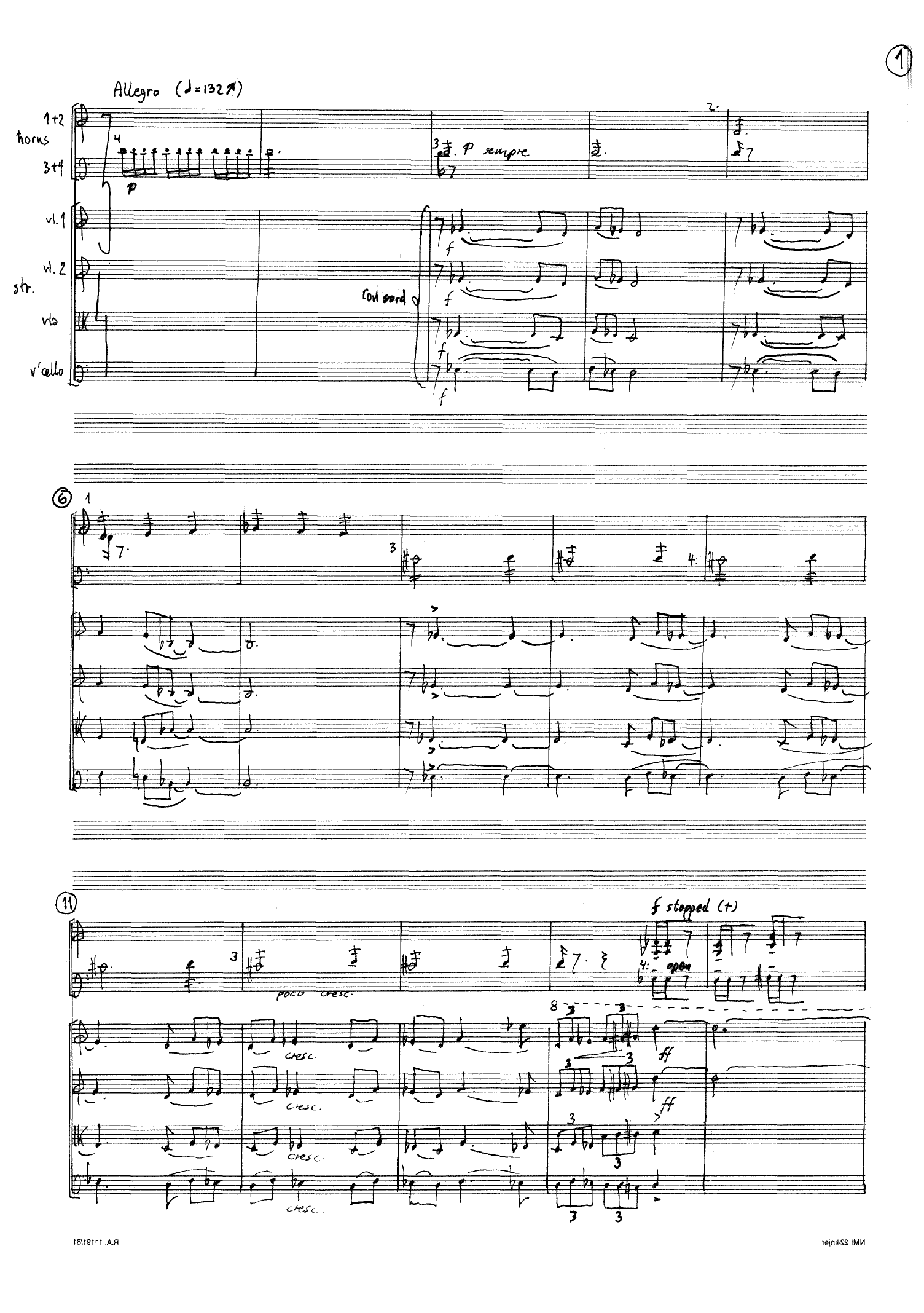 For Everything in Nature Falls when it Dies, except Water which Falls as it Lives... - for 4 horns & string4tet, Op. 45 - Bilde 3