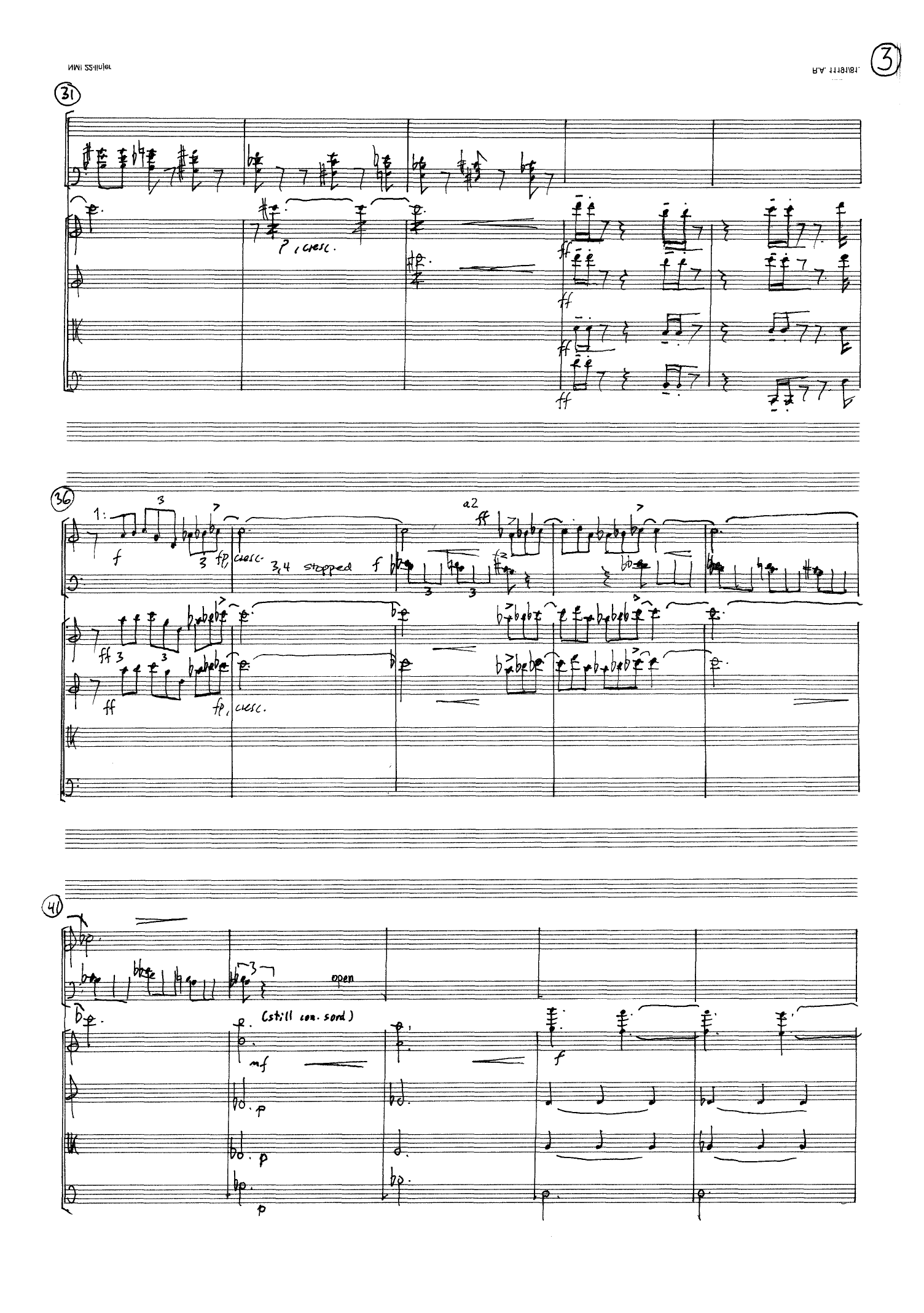 For Everything in Nature Falls when it Dies, except Water which Falls as it Lives... - for 4 horns & string4tet, Op. 45 - Bilde 5