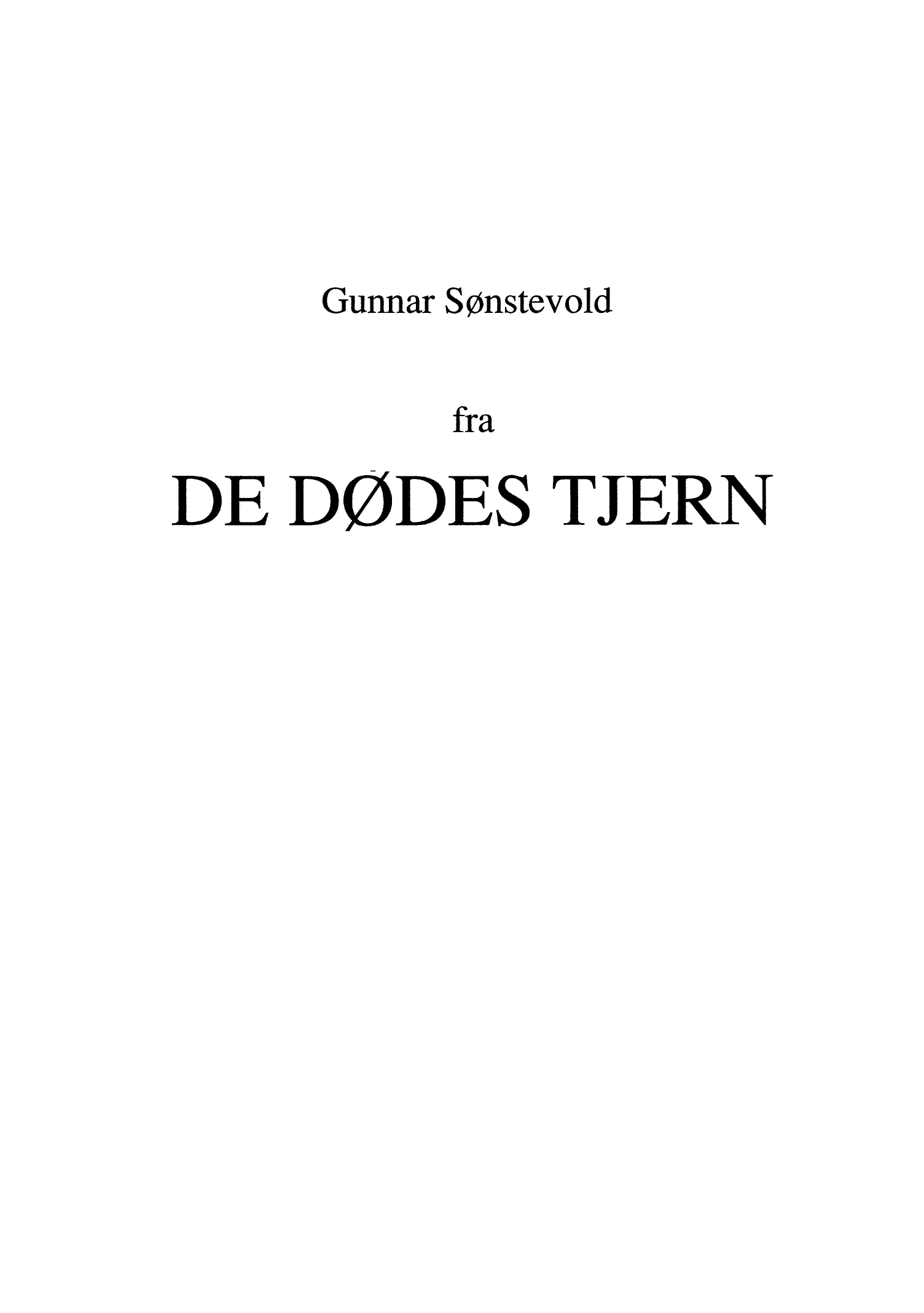 Fra de dødes tjern