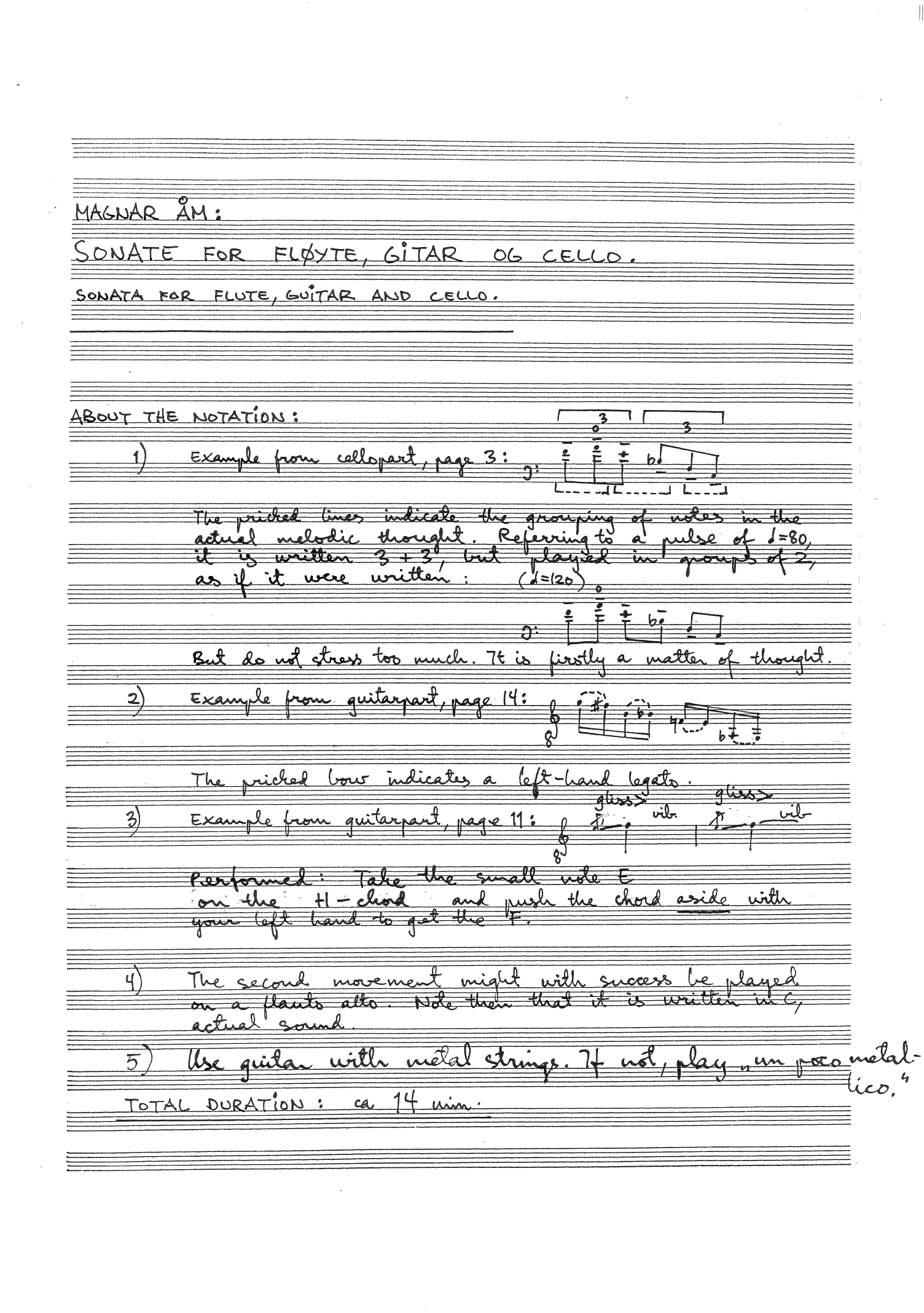 Sonata for Flute, Guitar and Cello