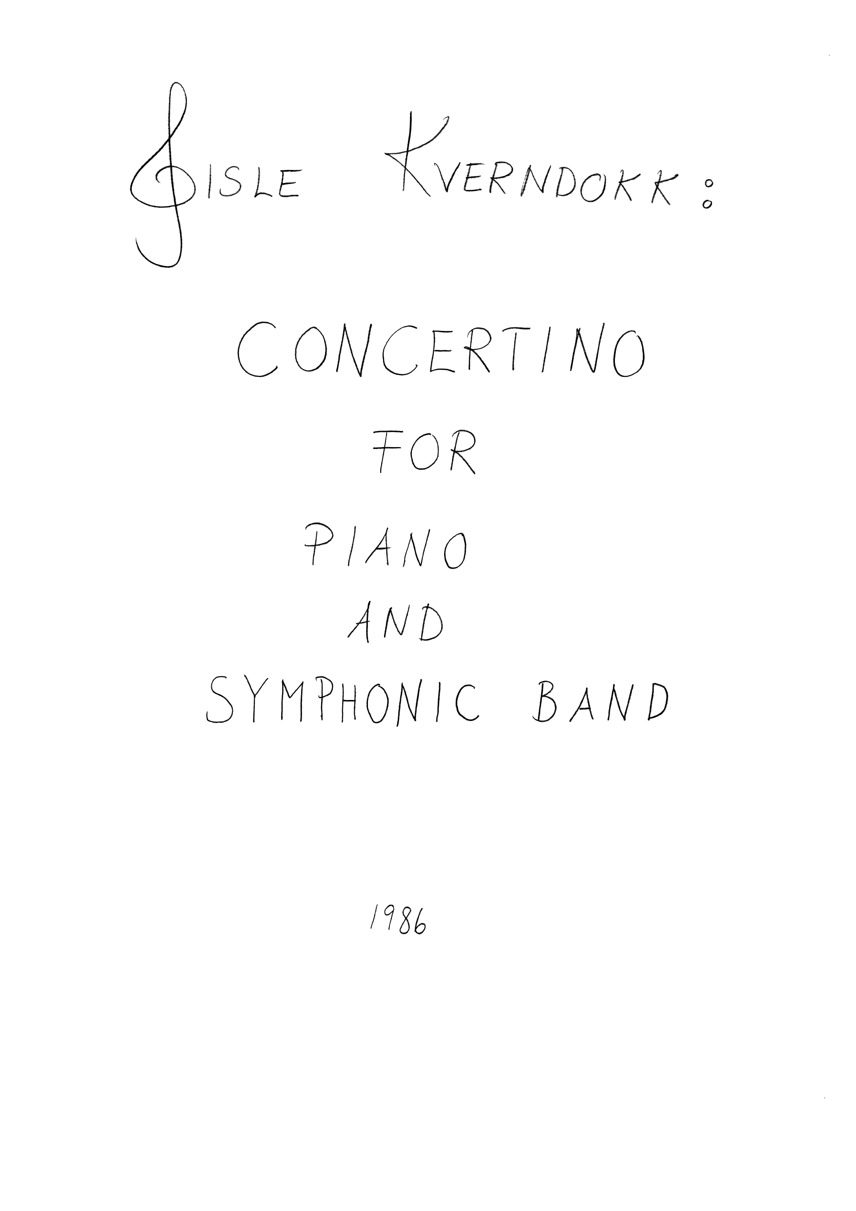Concertino for Piano and Symphonic band