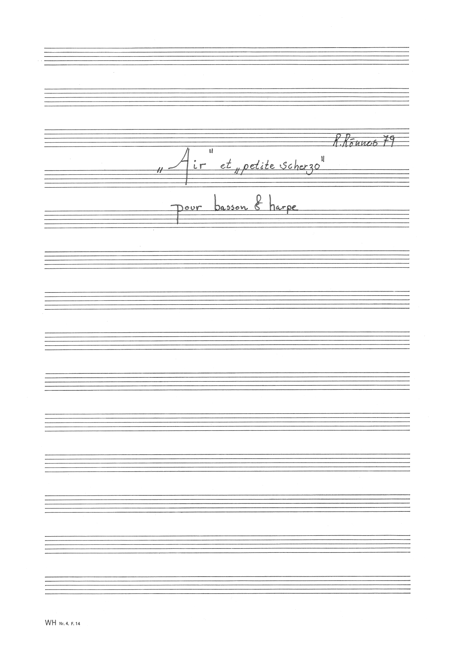 Air et Petite scherzo - Pour basson et harpe