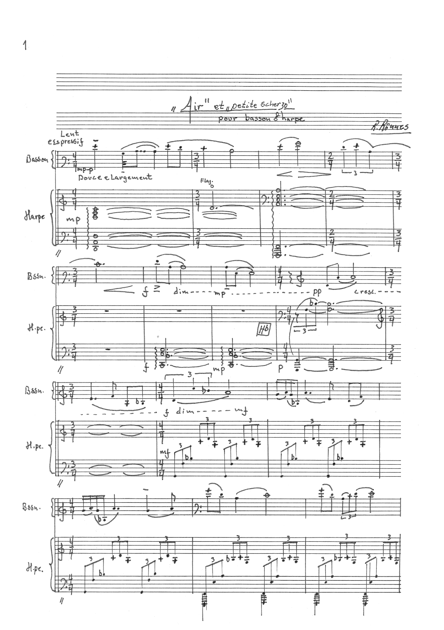 Air et Petite scherzo - Pour basson et harpe - Image 2