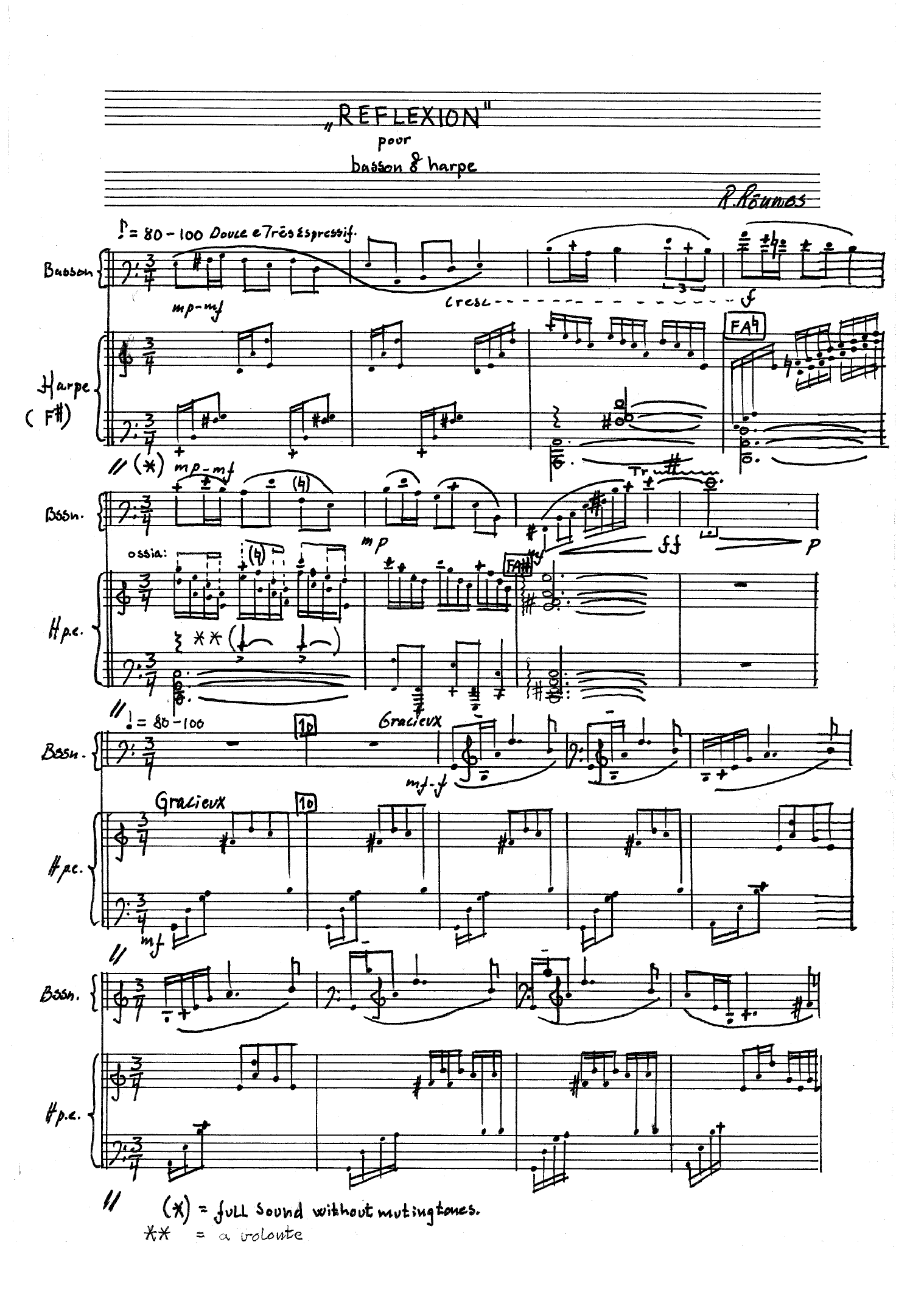 Réflexion - Pour basson et harpe - Image 3