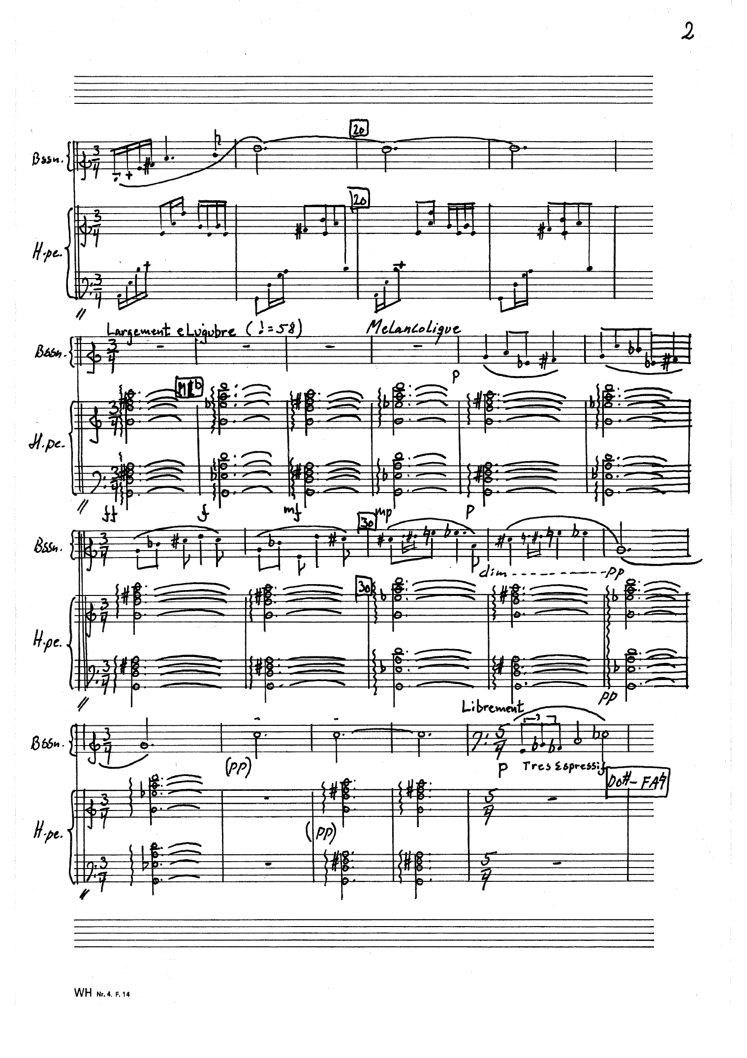 Réflexion - Pour basson et harpe - Image 4