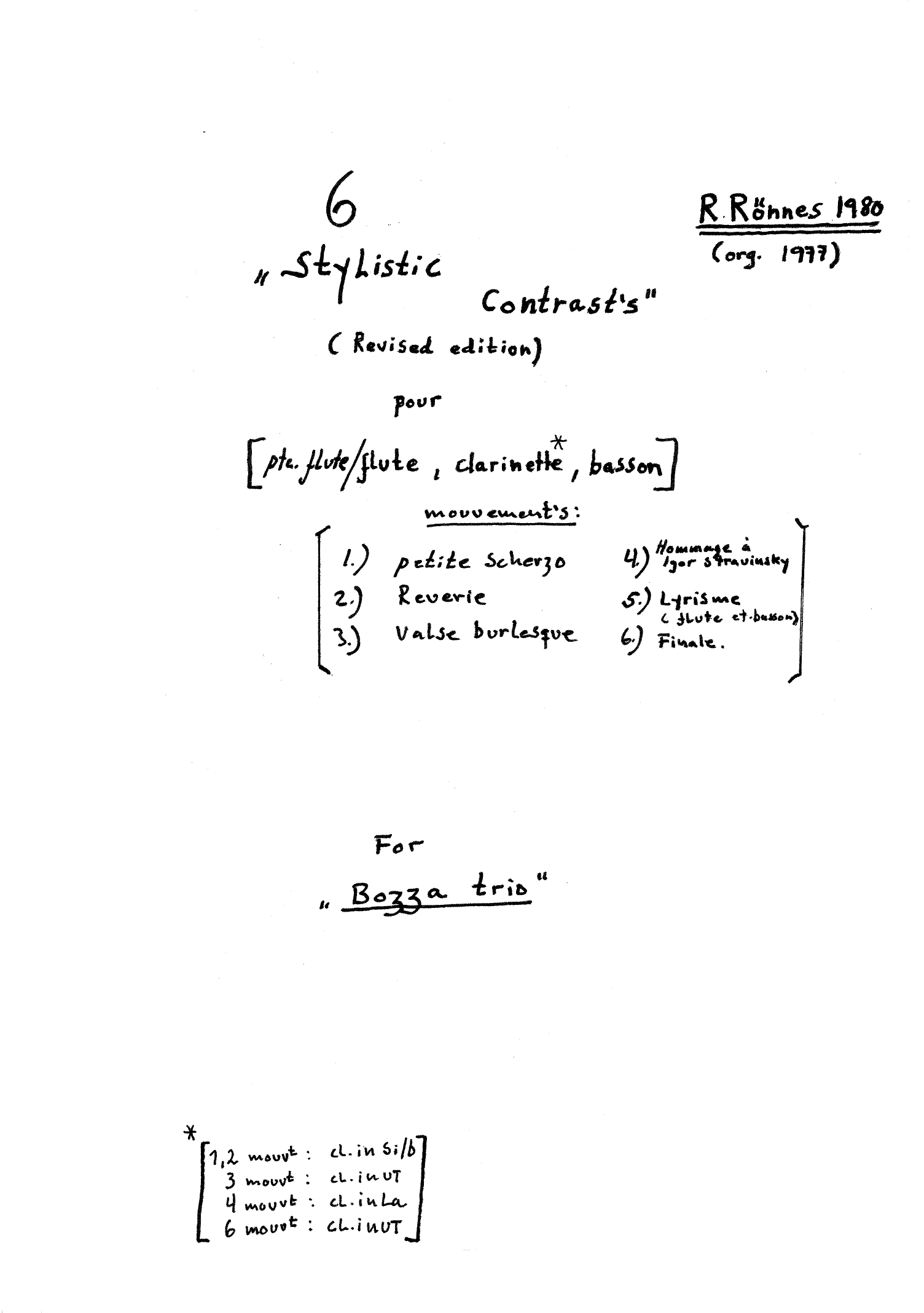 Stylistic Contrasts