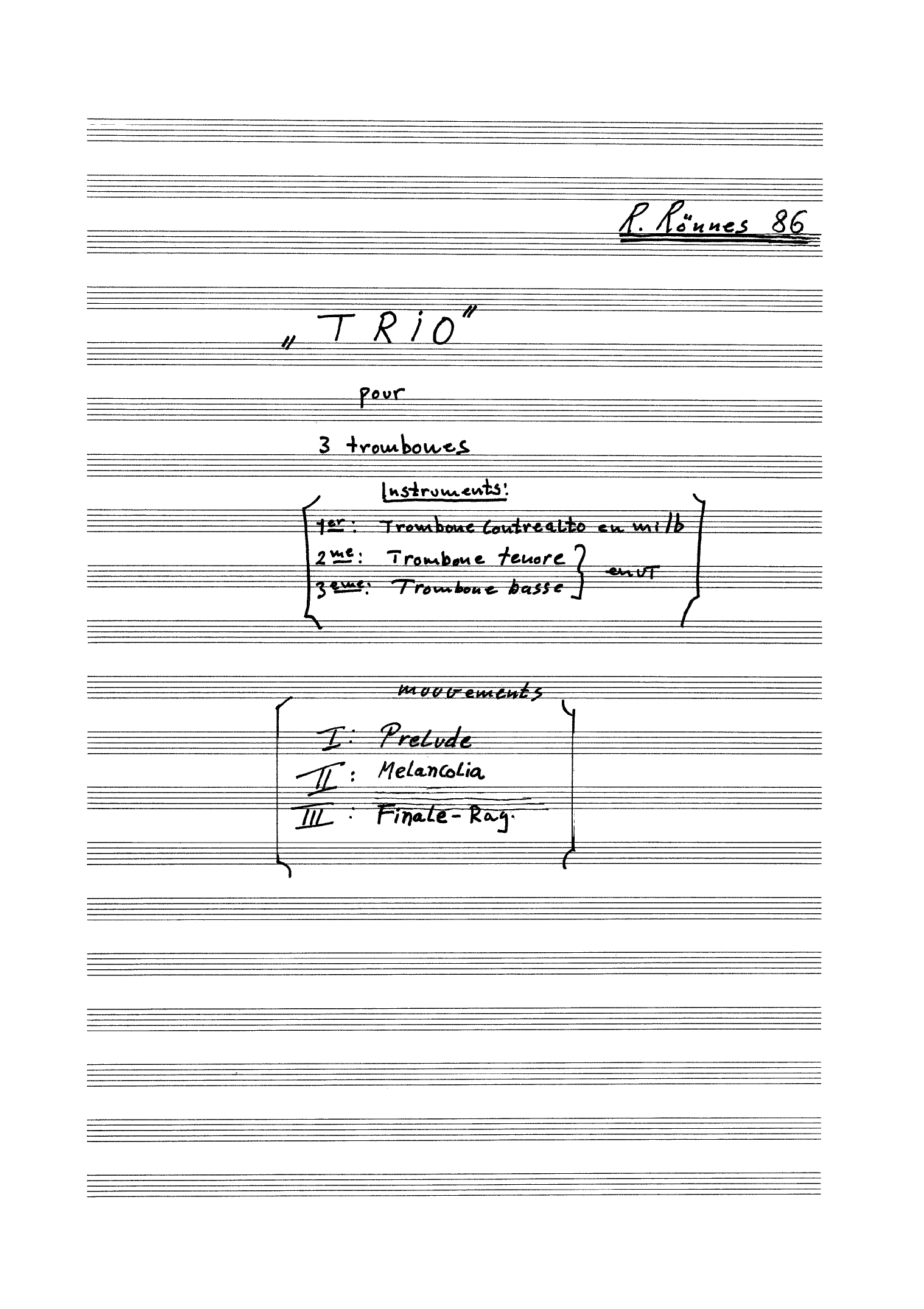 Trio pour 3 trombones