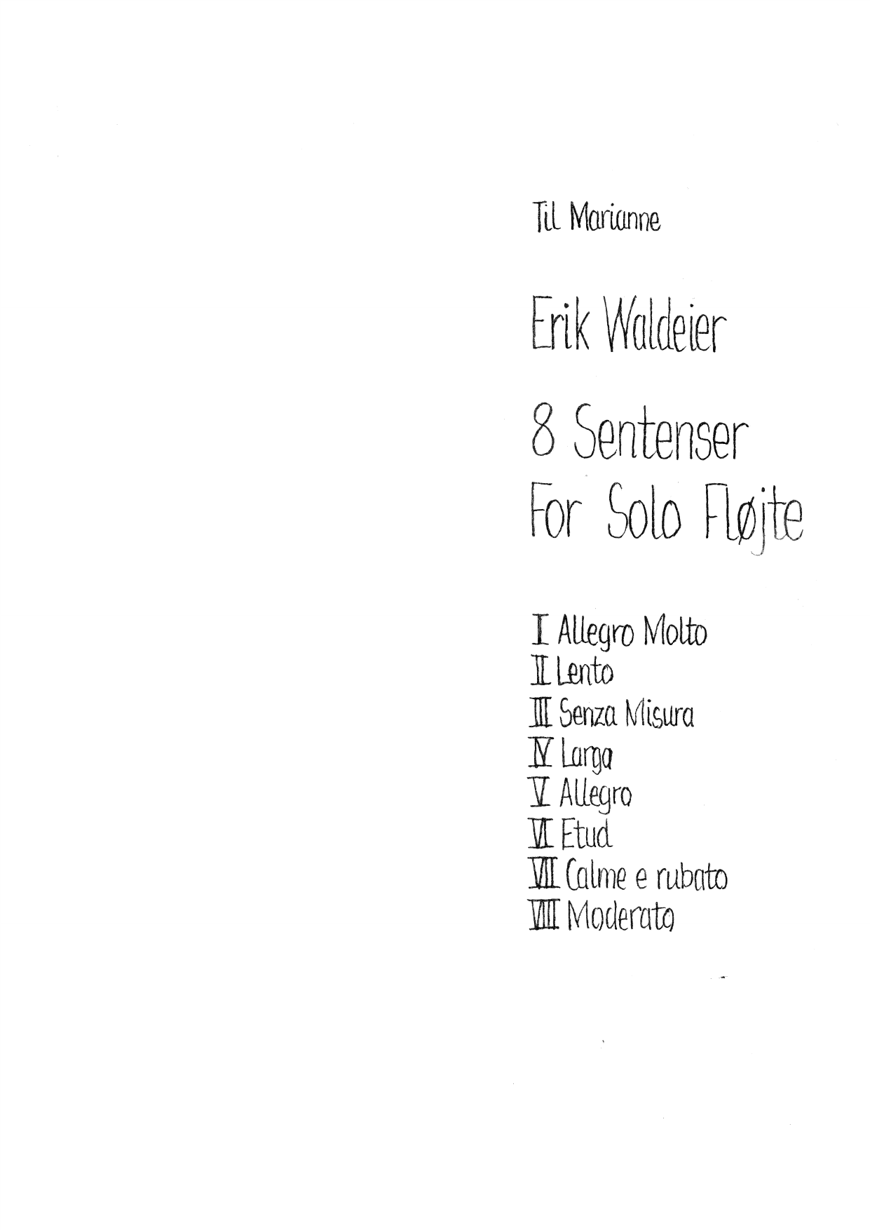 8 sentenser for solo fløyte