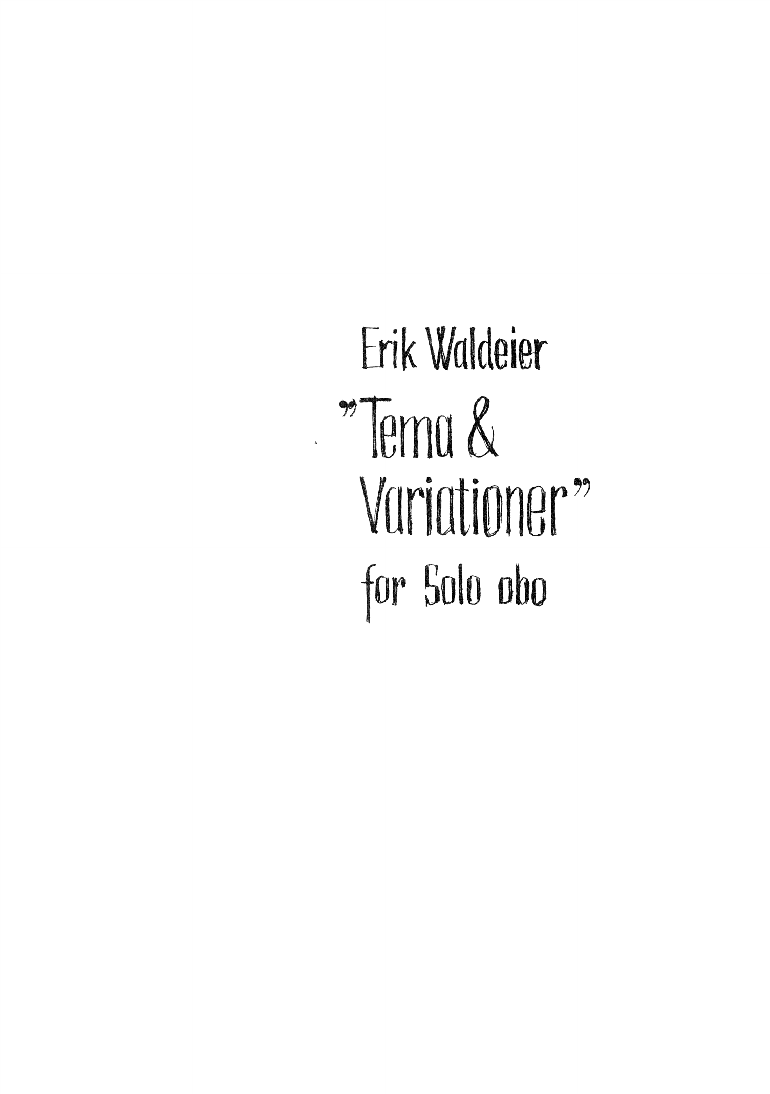 Tema & variationer for solo obo