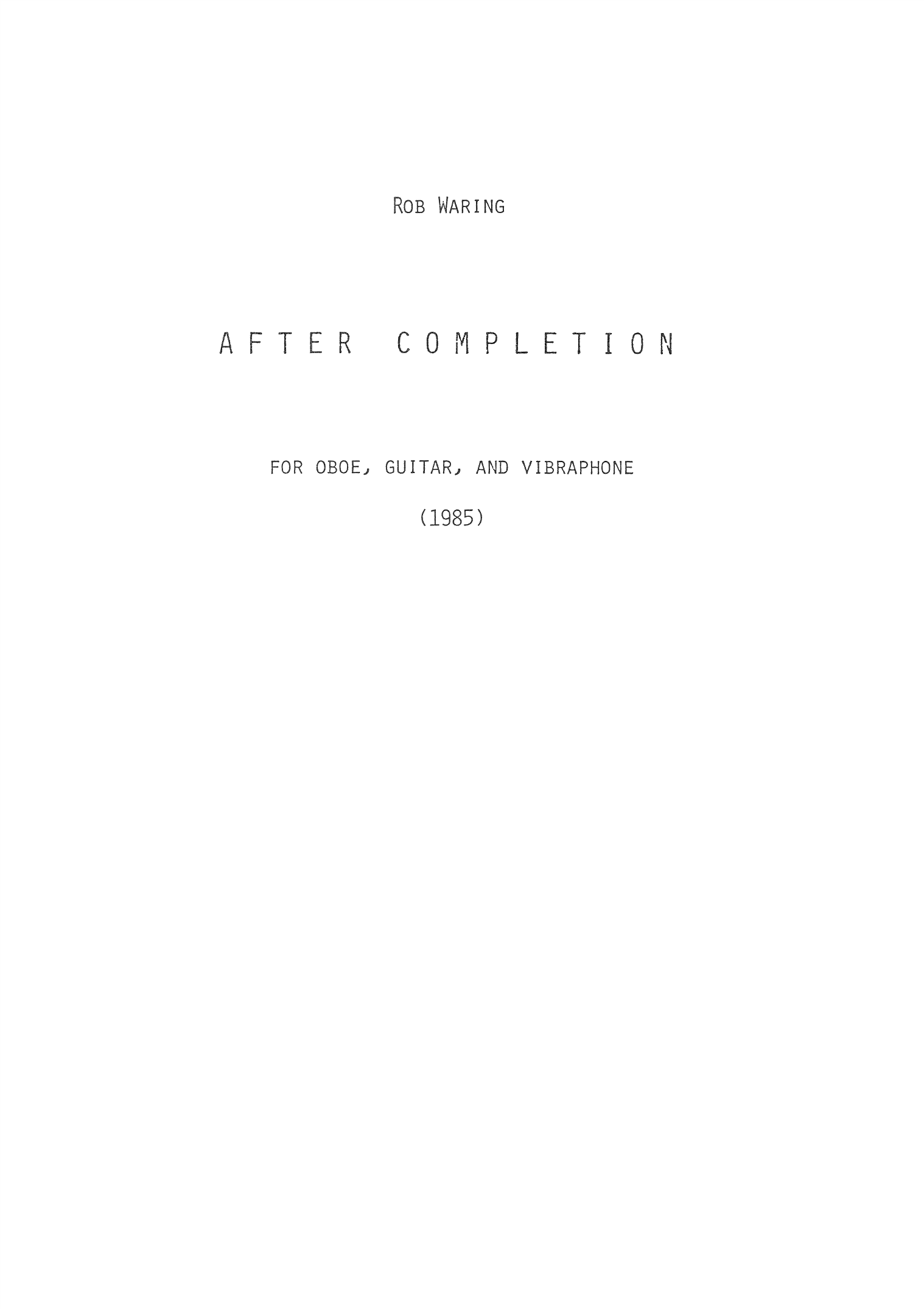 After completion