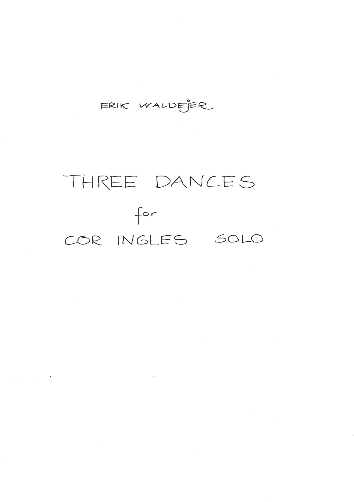 Three Dances for Cor Inglese