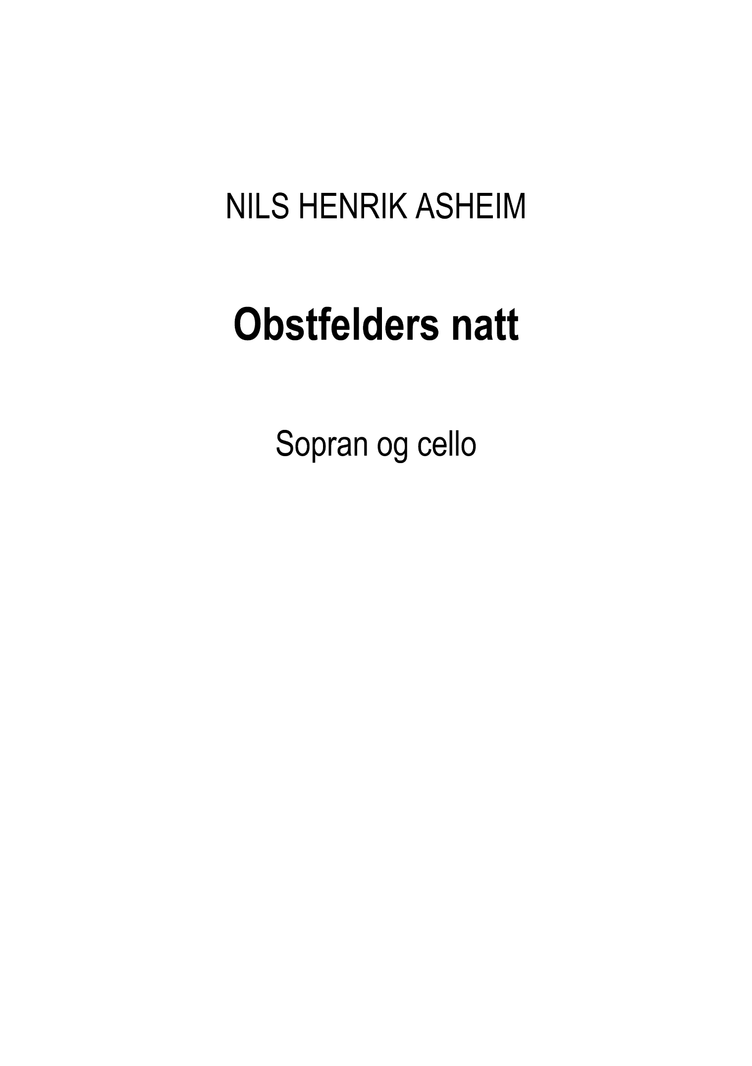 Obstfelders natt for sopran og cello