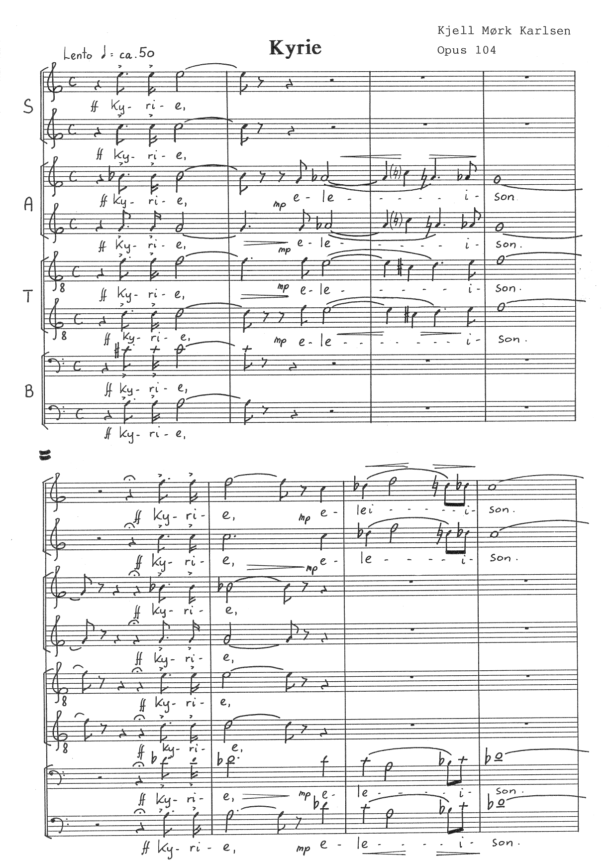 Missa Nova, Op. 104 : Mass for Vocal Ensemble a Cappella - Image 3