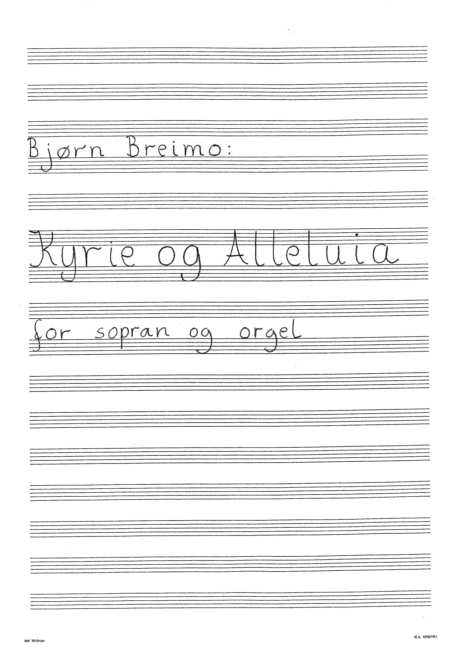 Kyrie and Alleluia for Soprano and Organ
