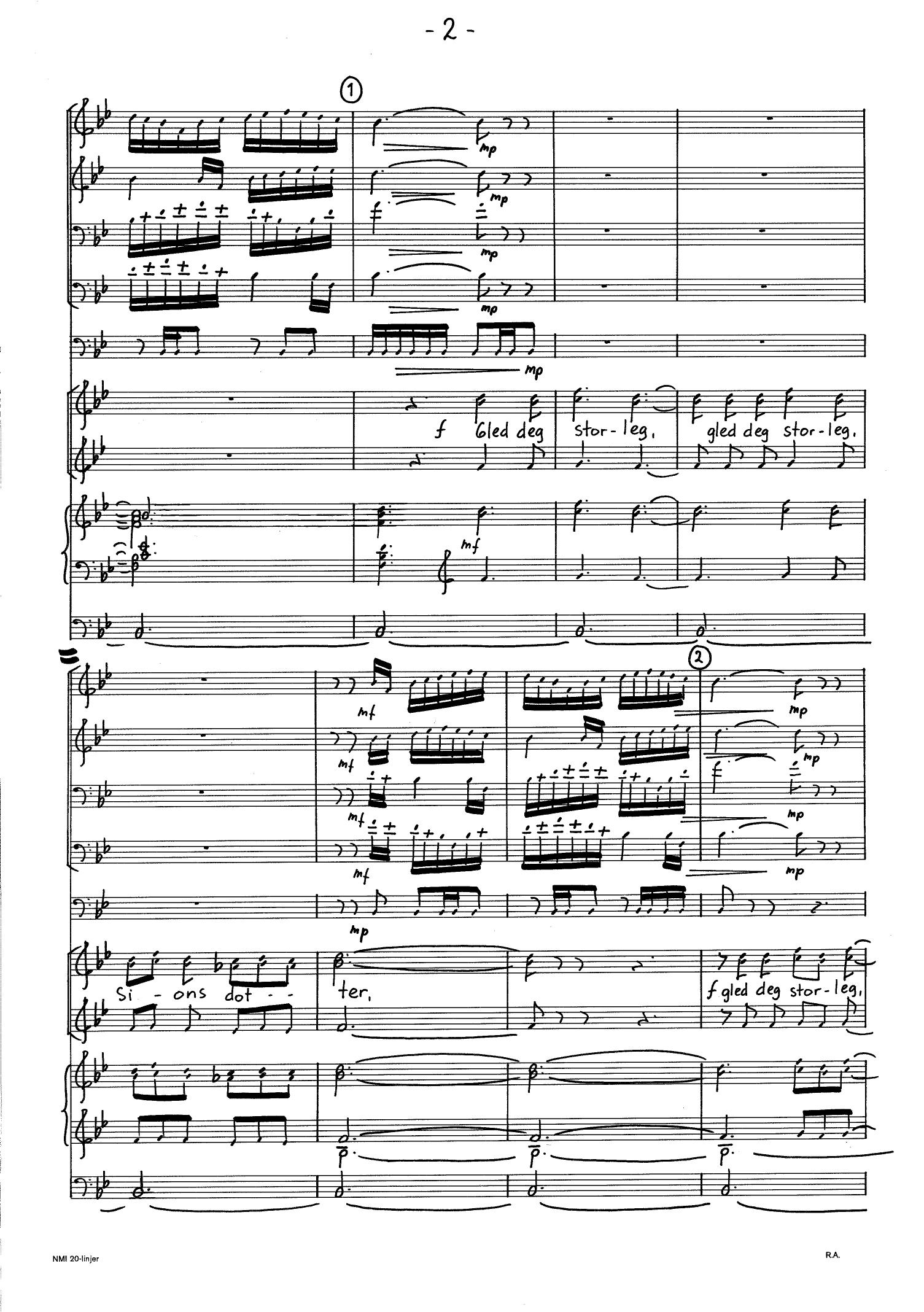 Påske - For 3 st. kor(SSA) eller 4st.kor(SATB), sopran solo, 2 trompeter, 2 horn, pauker og orgel, op. 107 - Image 4