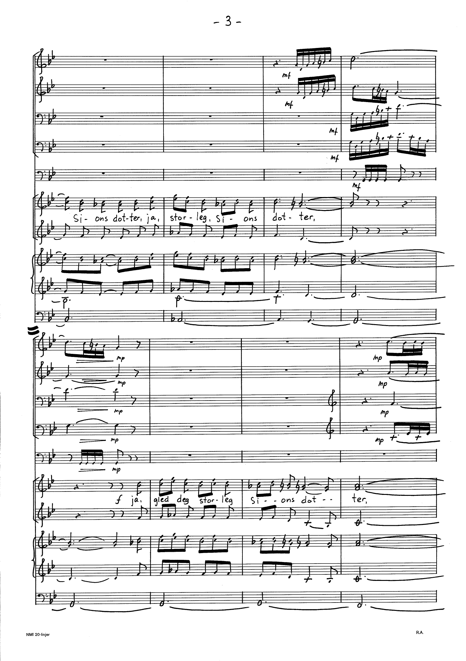 Påske - For 3 st. kor(SSA) eller 4st.kor(SATB), sopran solo, 2 trompeter, 2 horn, pauker og orgel, op. 107 - Image 5