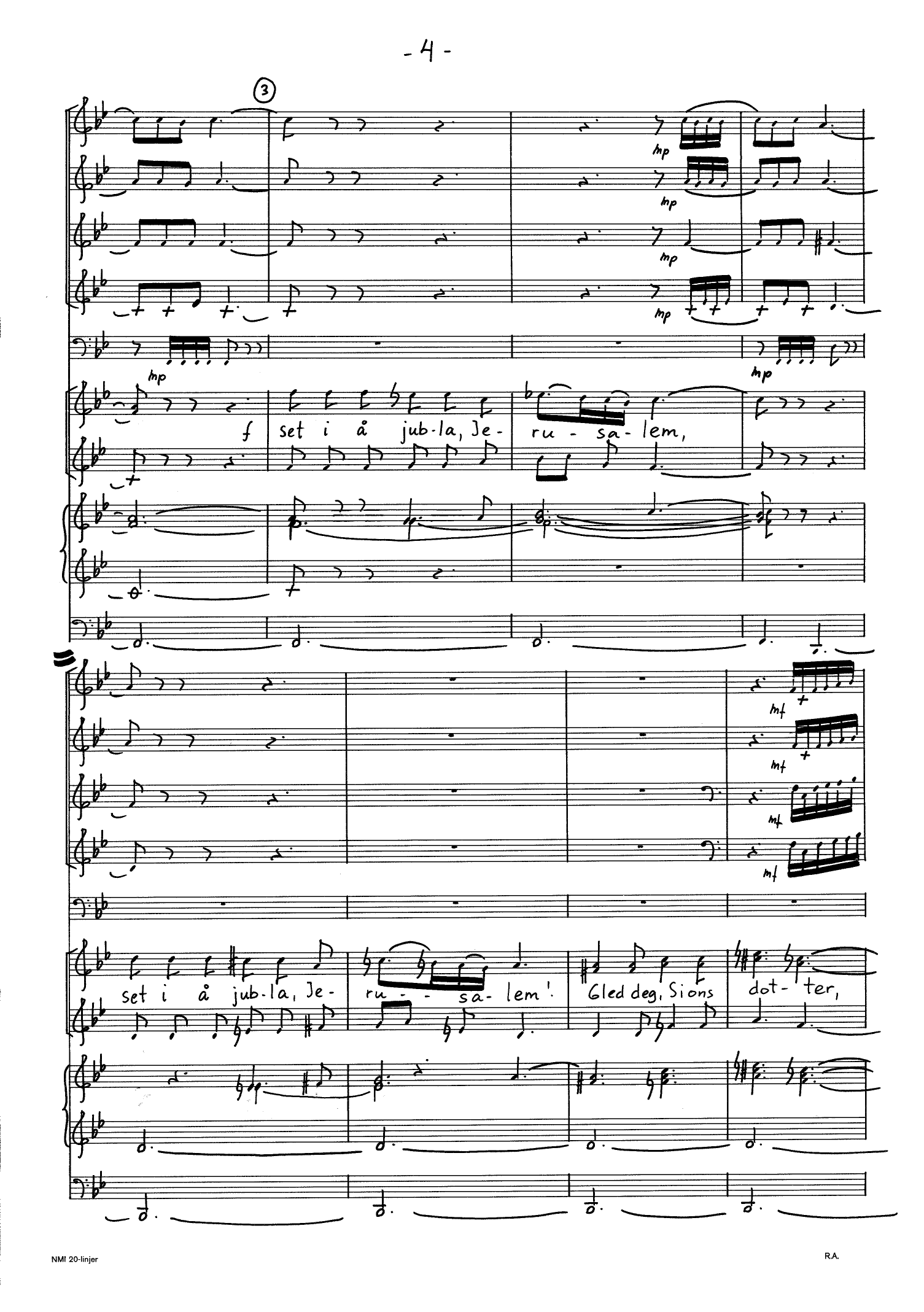 Påske - For 3 st. kor(SSA) eller 4st.kor(SATB), sopran solo, 2 trompeter, 2 horn, pauker og orgel, op. 107 - Image 6