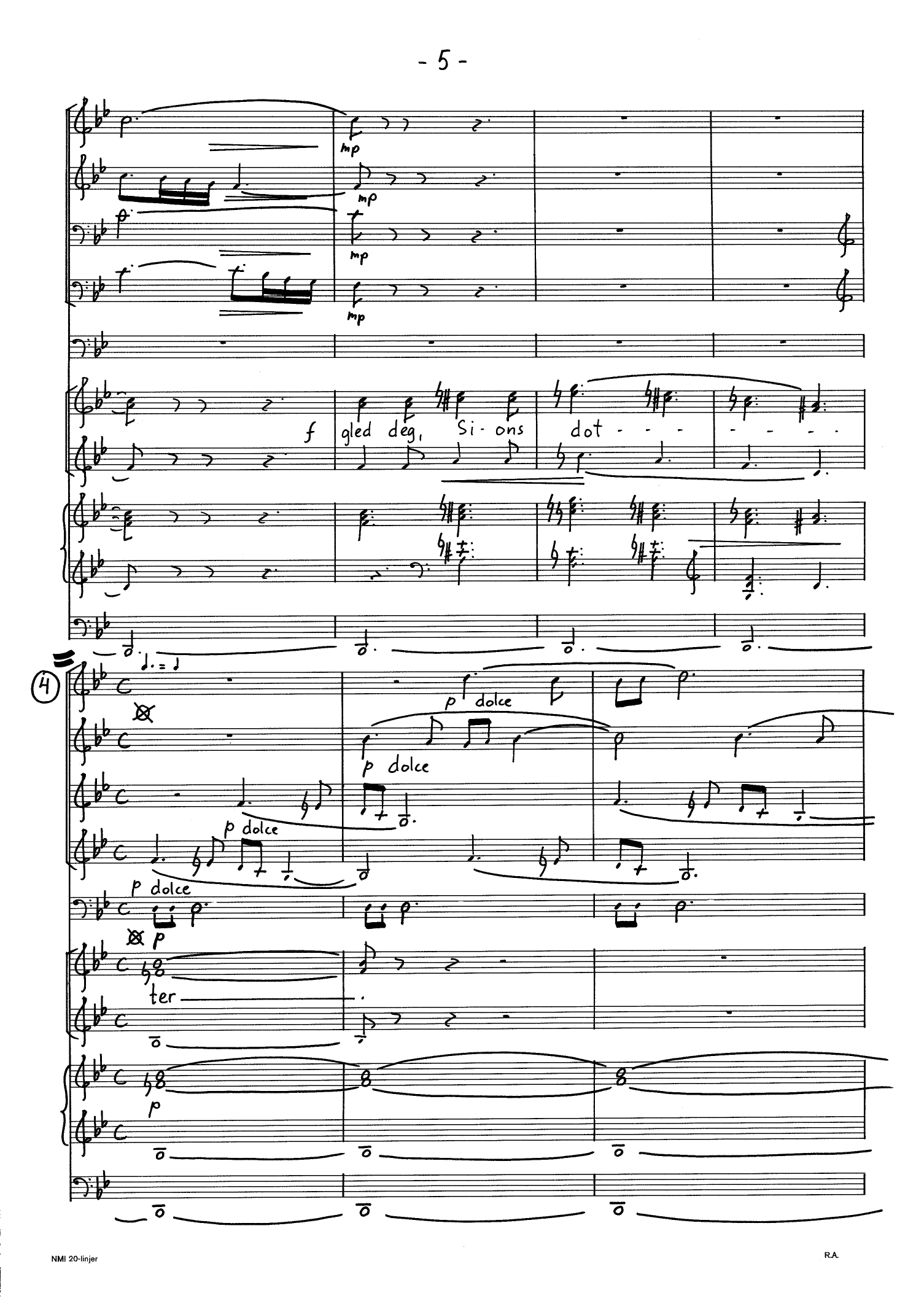 Påske - For 3 st. kor(SSA) eller 4st.kor(SATB), sopran solo, 2 trompeter, 2 horn, pauker og orgel, op. 107 - Image 7