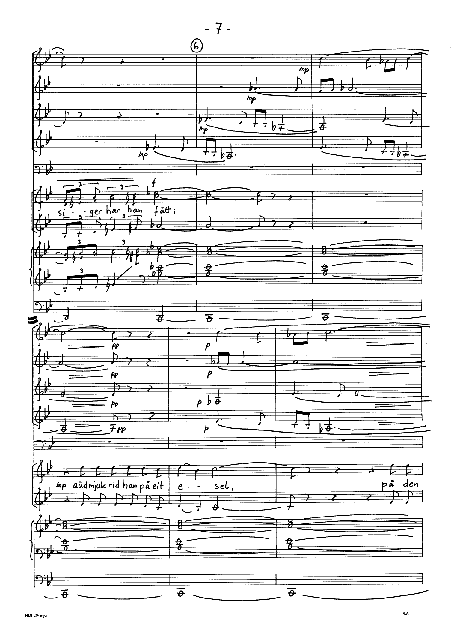 Påske - For 3 st. kor(SSA) eller 4st.kor(SATB), sopran solo, 2 trompeter, 2 horn, pauker og orgel, op. 107 - Image 9