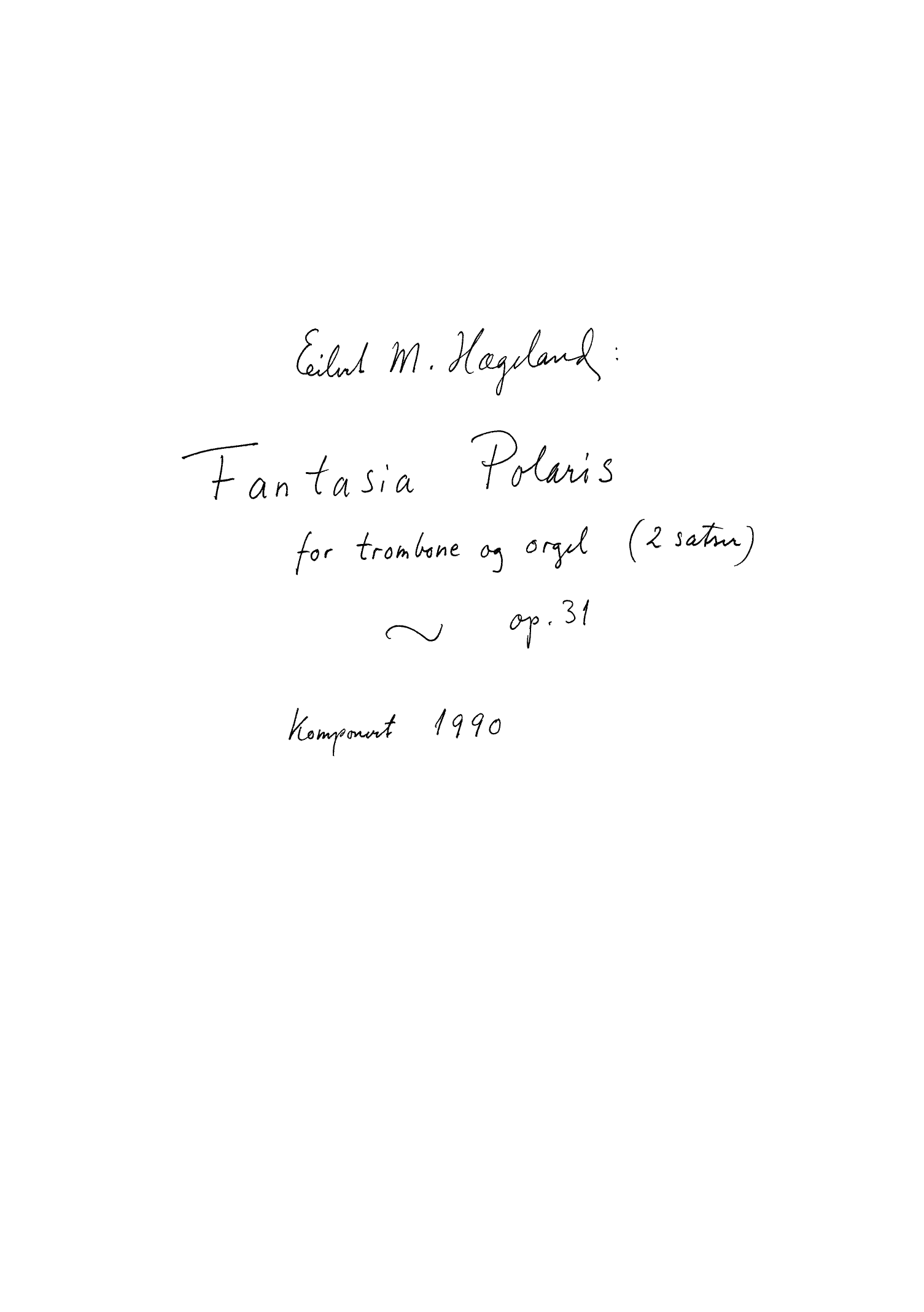 Fantasia Polaris for Trombone and Organ