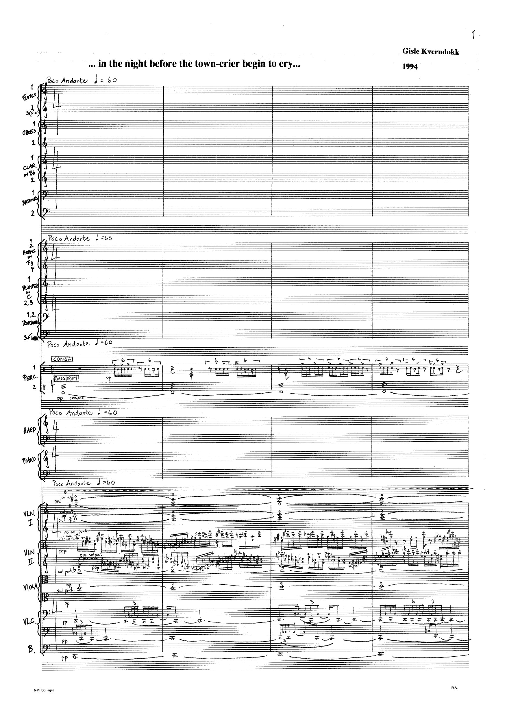 ...in the Night Before the Town-crier Begin to Cry - for Narrator and Orchestra - Bilde 3