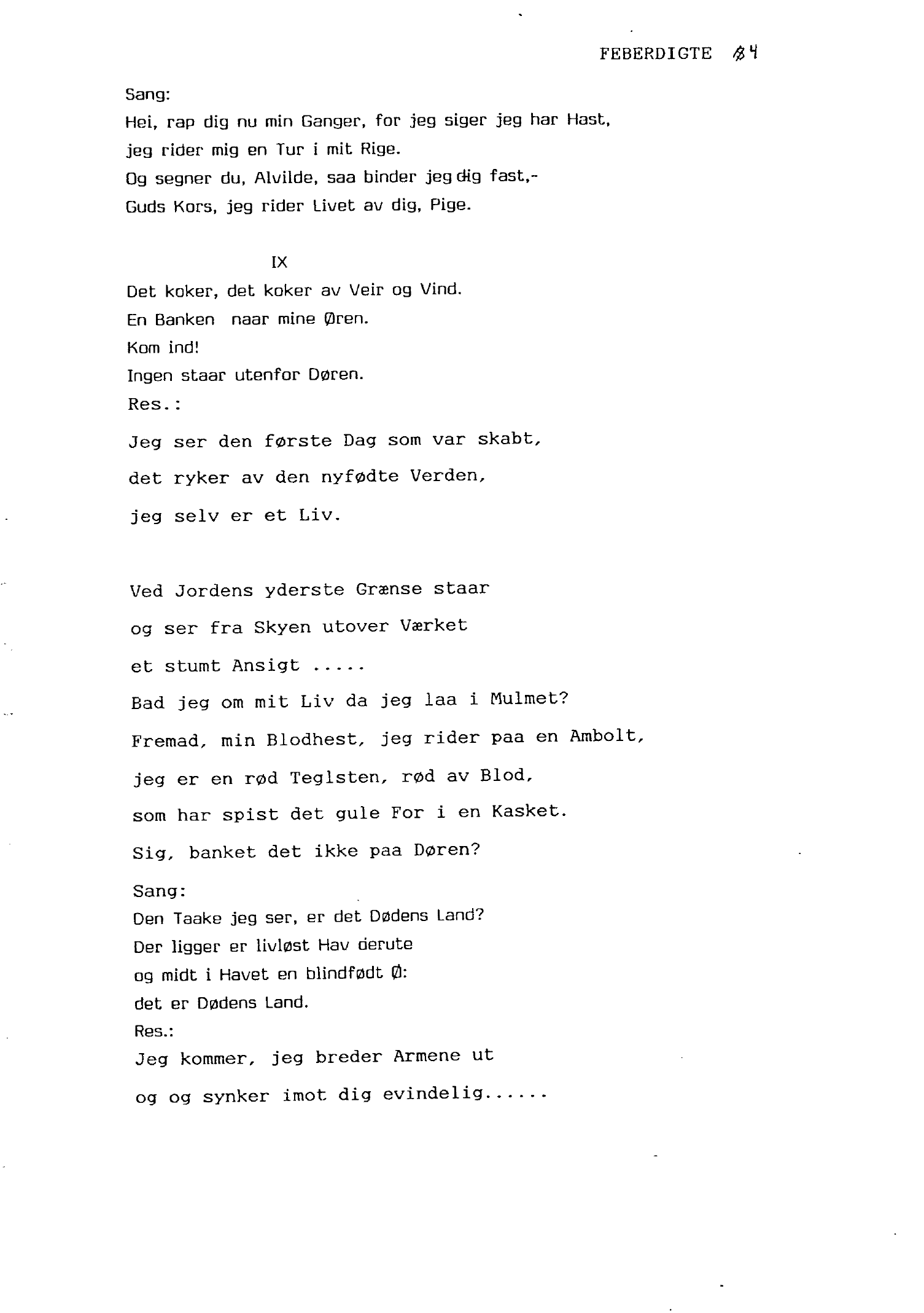 Musikk til Feberdigte av Knut Hamsun - For sinfonietta-besetning med resitasjon og sangsolist - Image 5