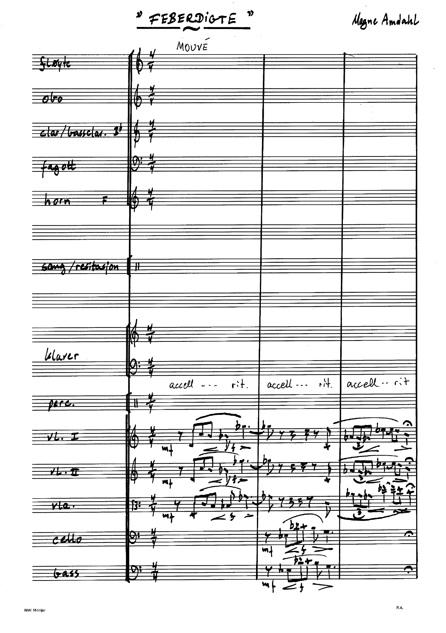 Musikk til Feberdigte av Knut Hamsun - For sinfonietta-besetning med resitasjon og sangsolist - Image 7